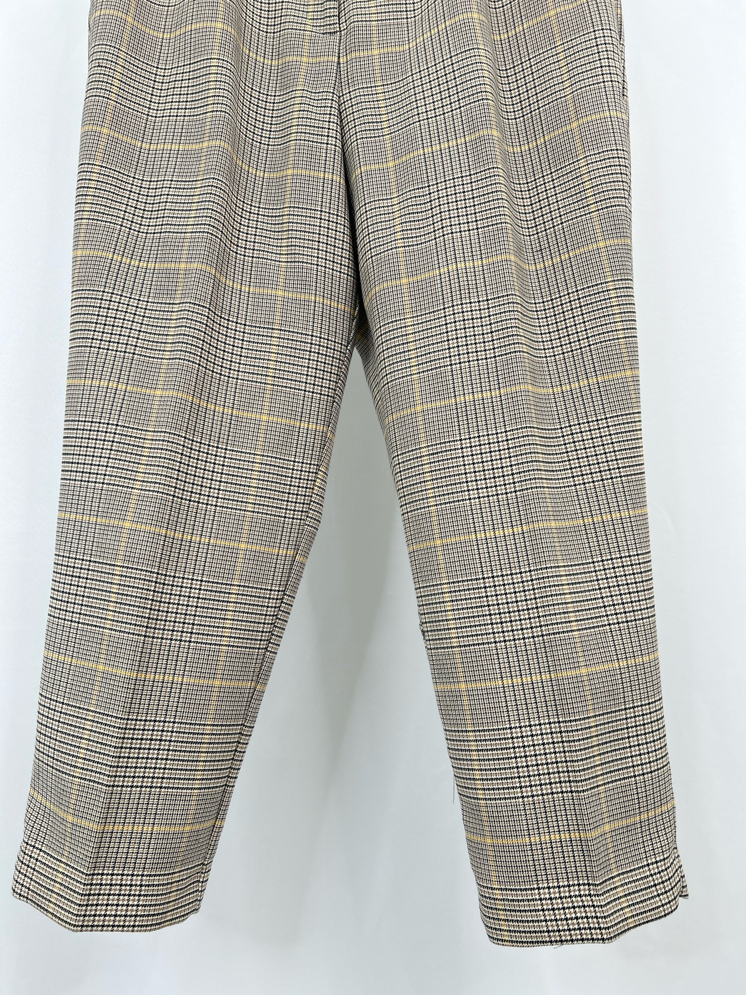 ANN TAYLOR Size 14 Beige Plaid Women Pants NWT