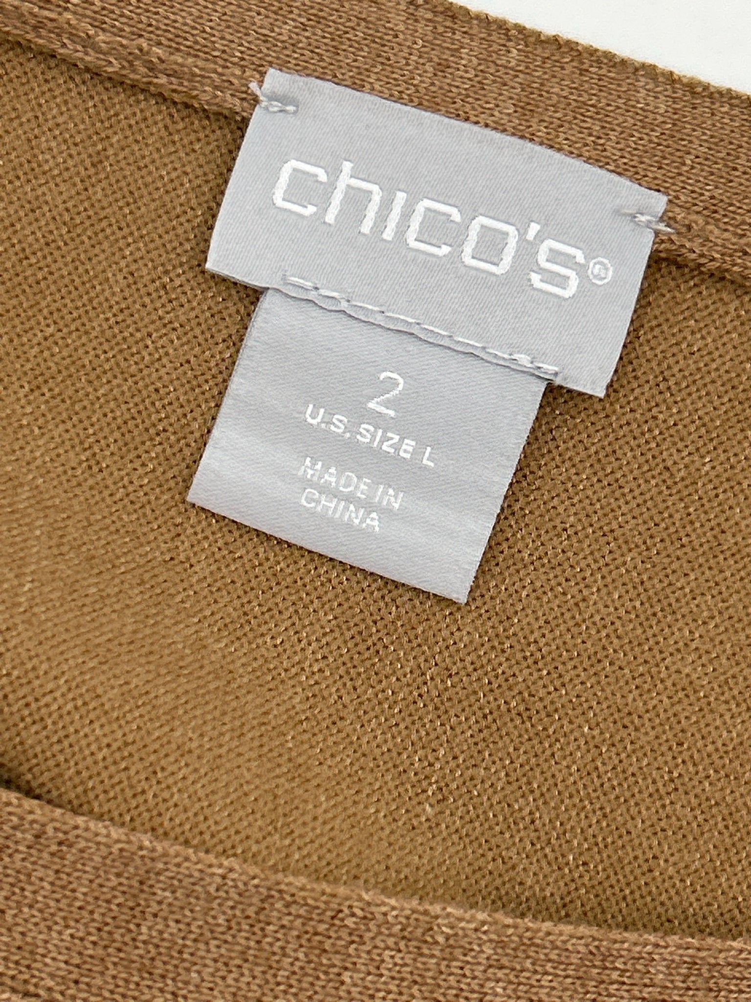 CHICO'S Size L Camel Women Sweater