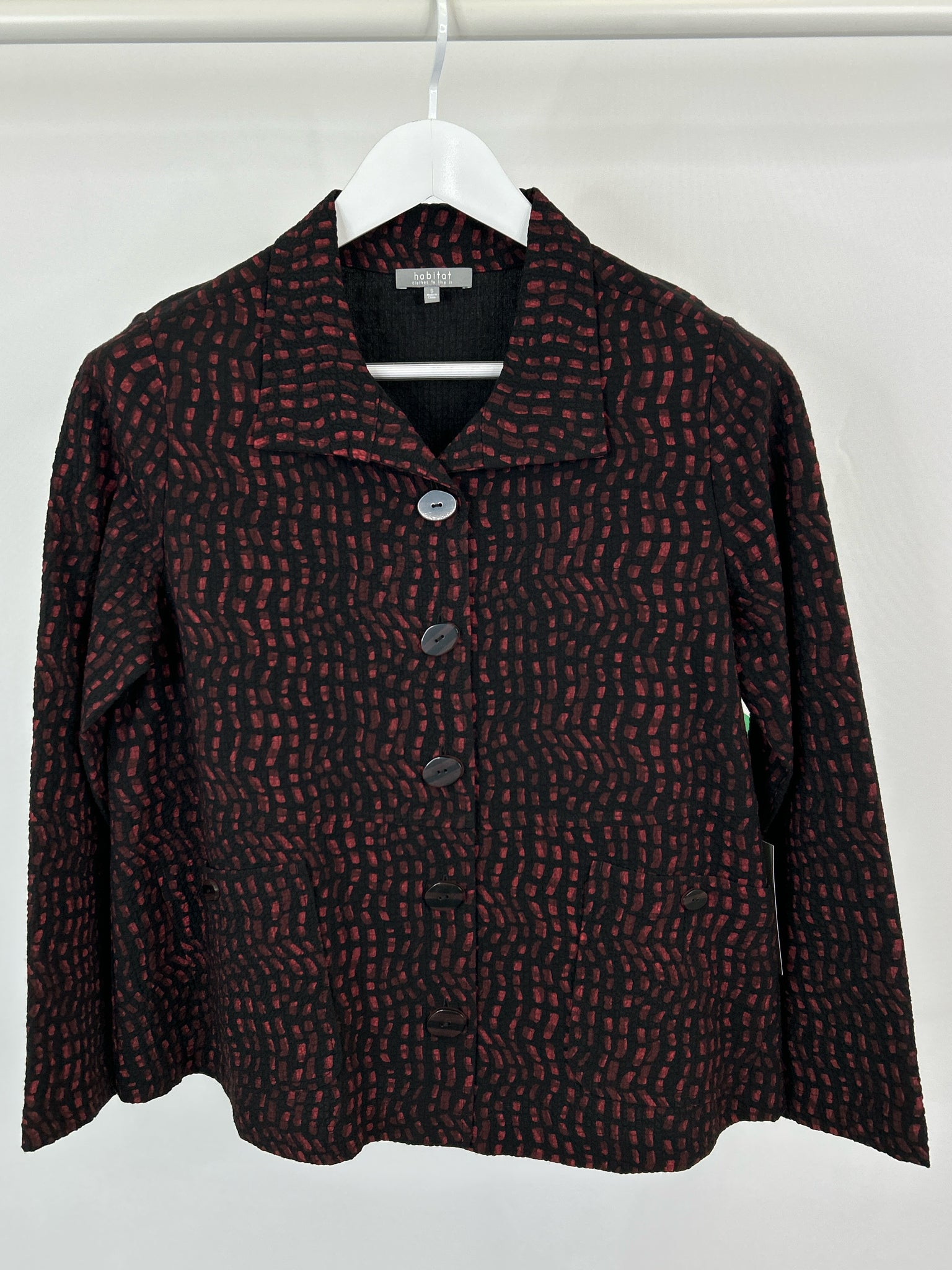 HABITAT Size S Wine and Black Women Jacket NWT