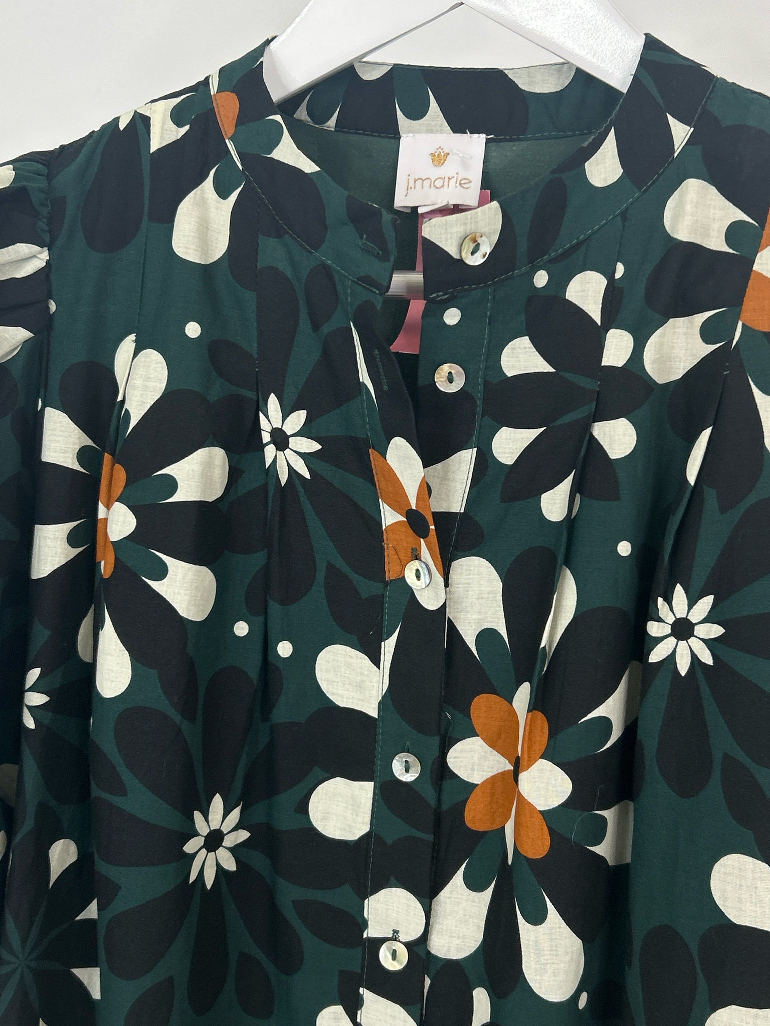 J. MARIE Size M Green Floral Women Dress