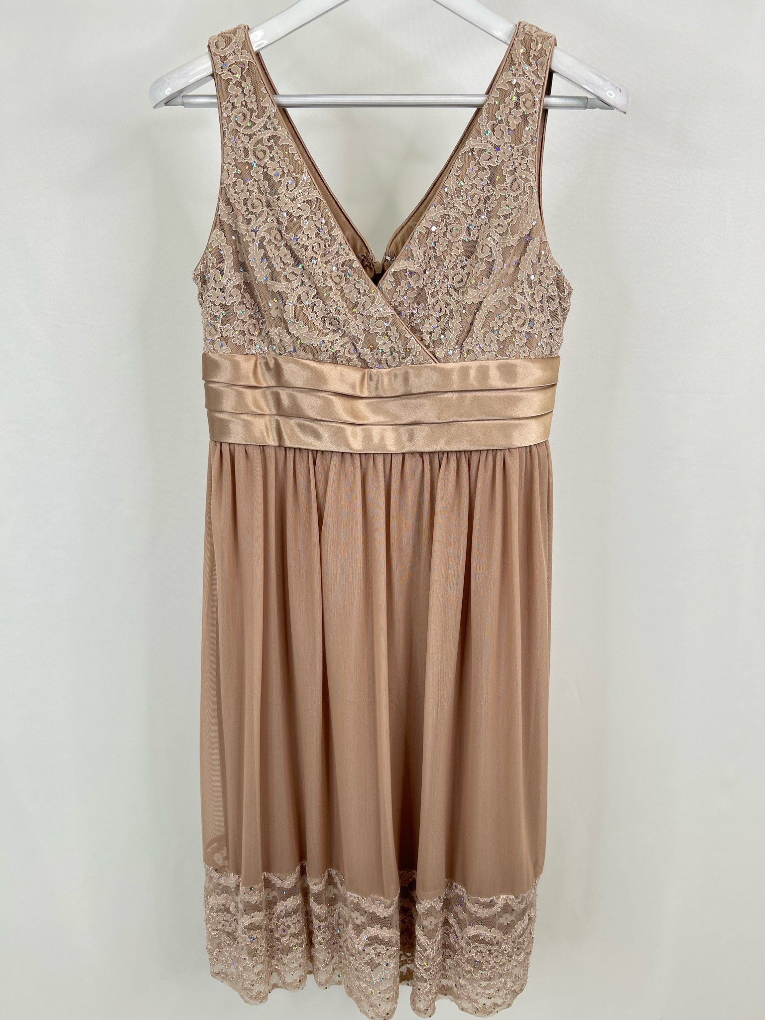 R & M RICHARDS Size 12 Champagne Women Dress
