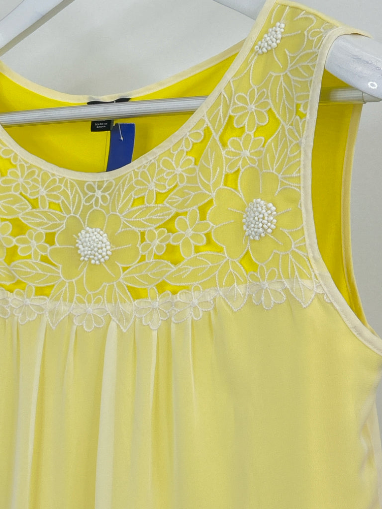 ANN TAYLOR NWT Size XS Yellow and White Women's Top