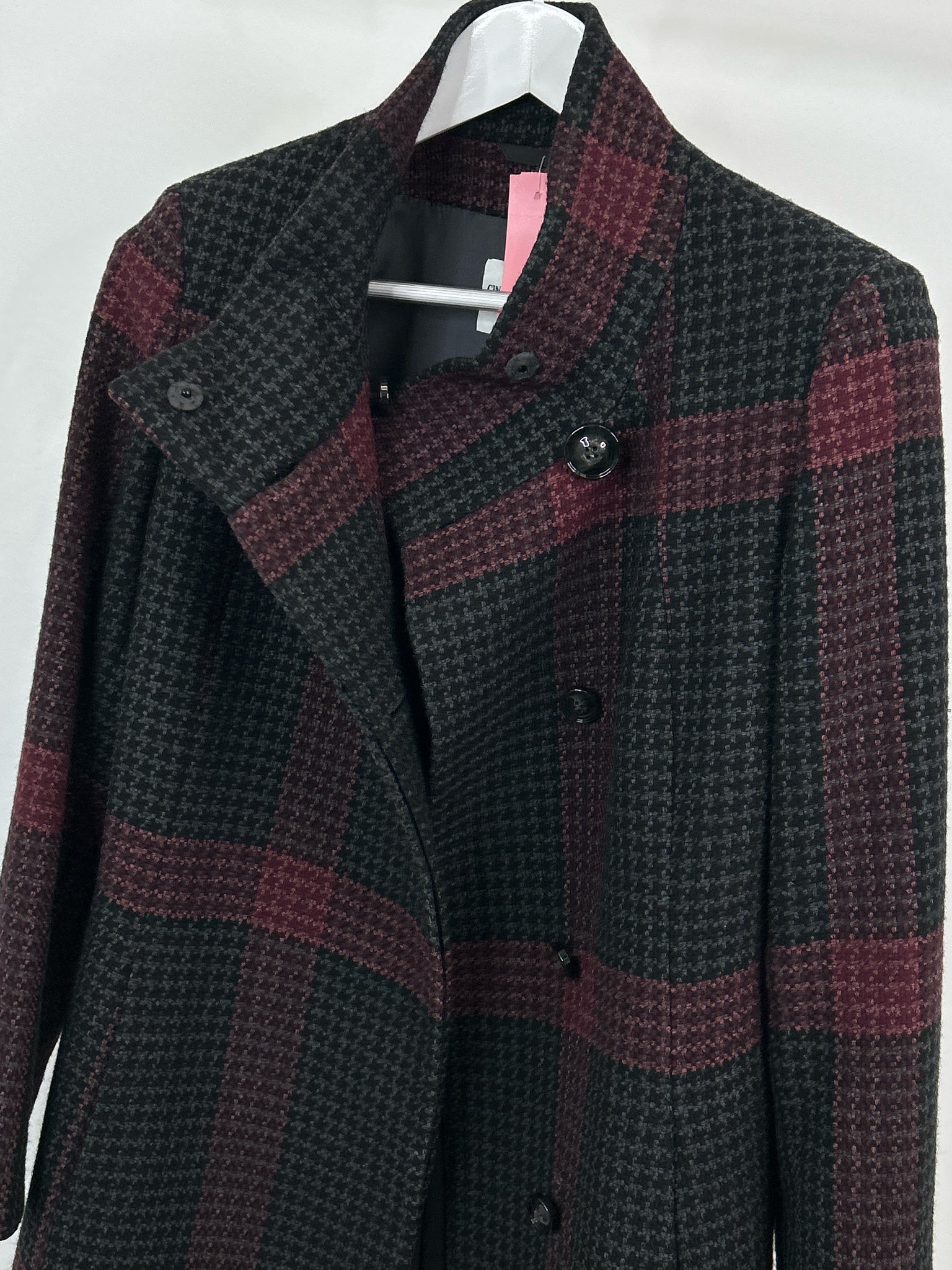 CINZIA ROCCA Size 6 Black Plaid Women Coat