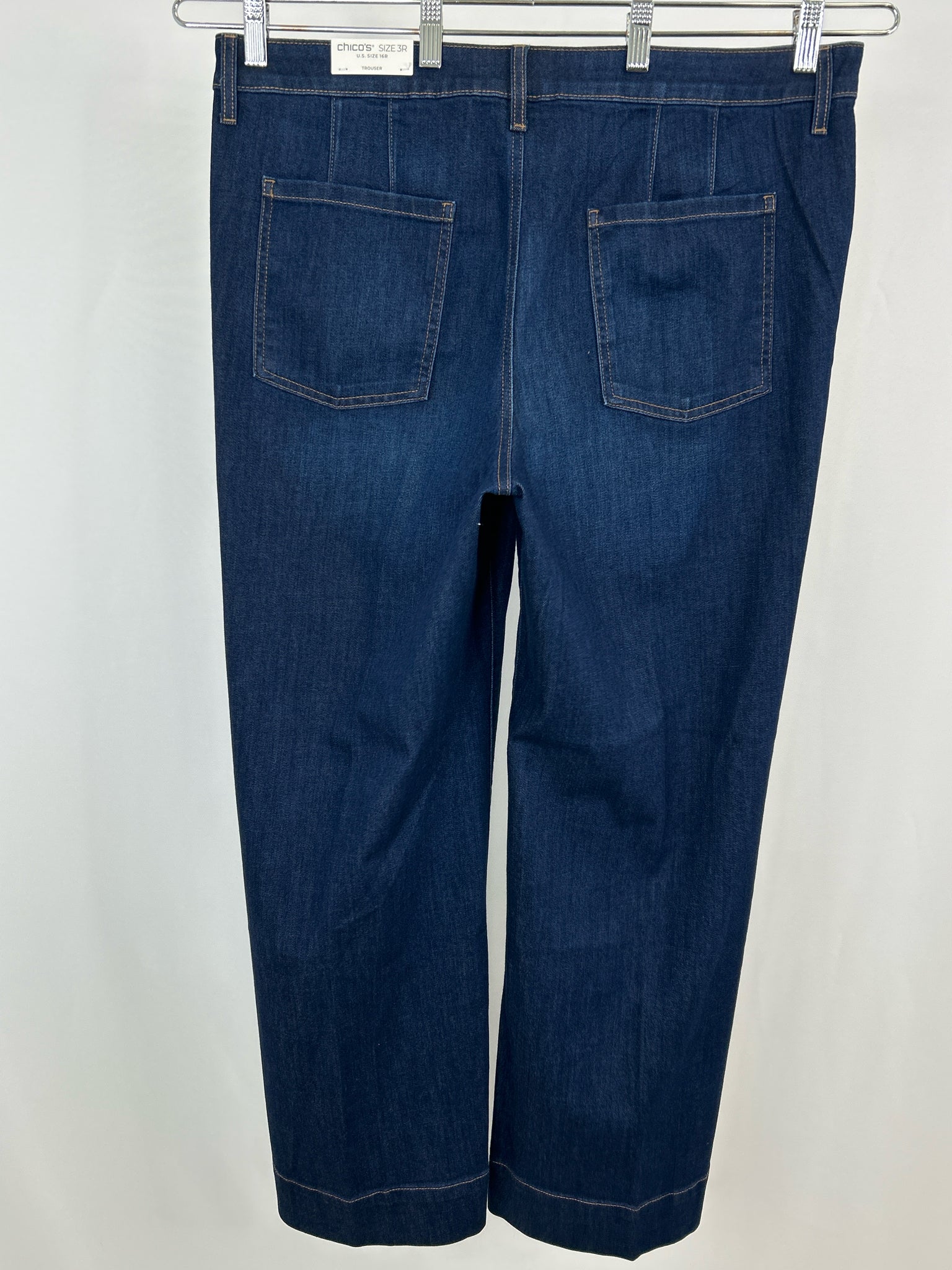 CHICO'S Size 16R Dark Blue Denim Women Jeans NWT