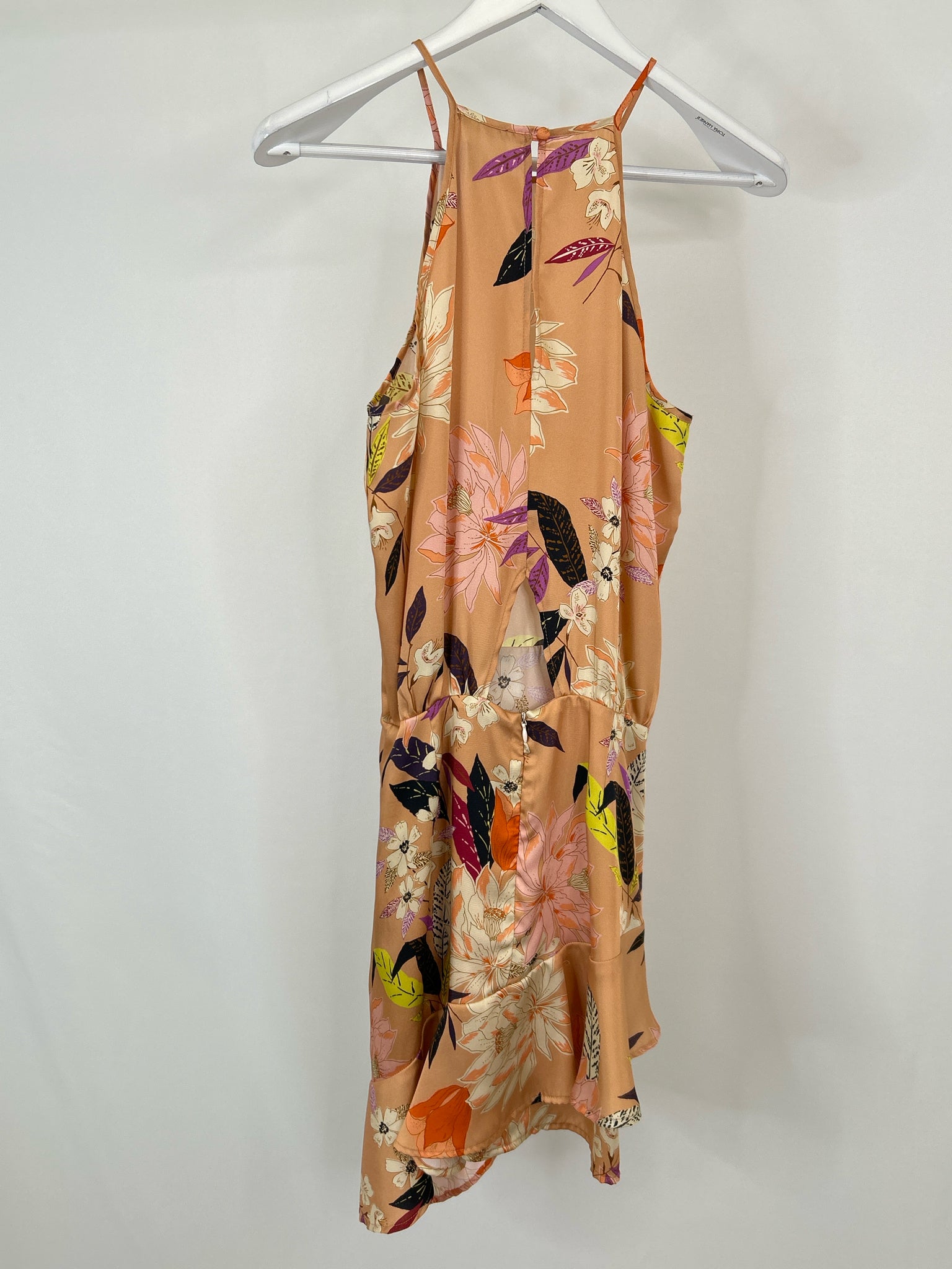 KRISA Size M Peach Print Women Dress