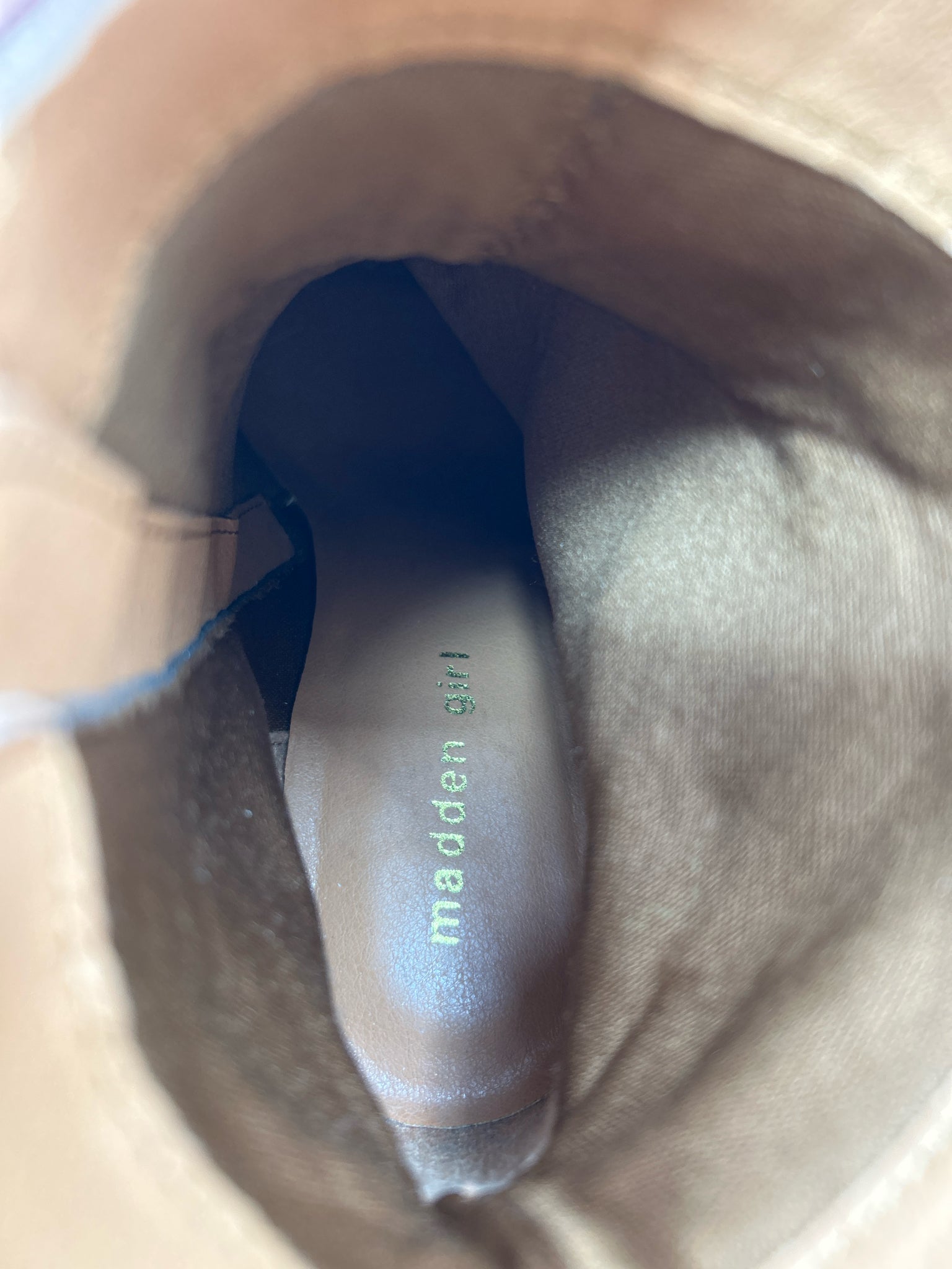 MADDEN GIRL Size 10M BROWN AND BEIGE Women Booties