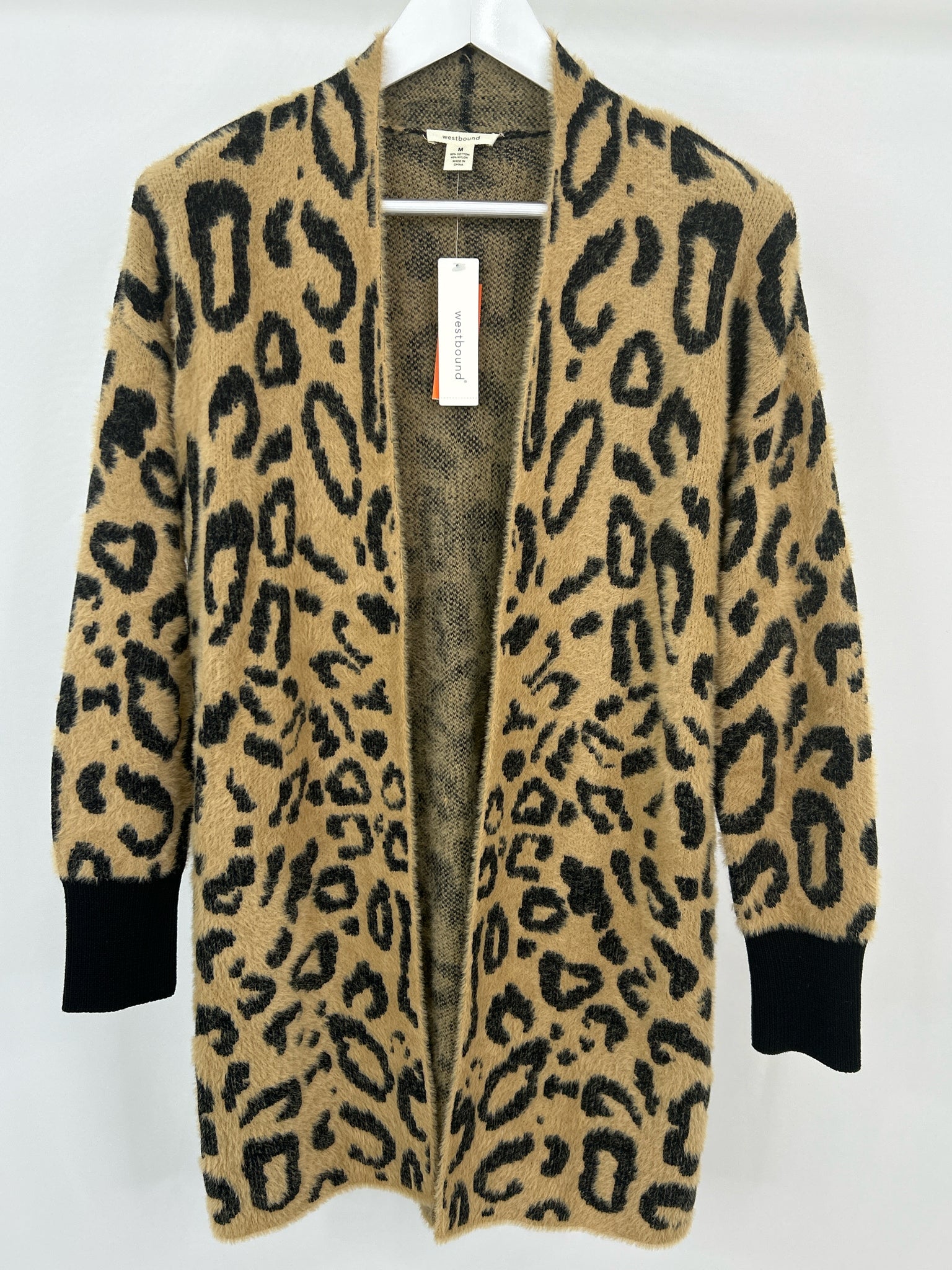 WESTBOUND Size M Brown Print Women Cardigan NWT