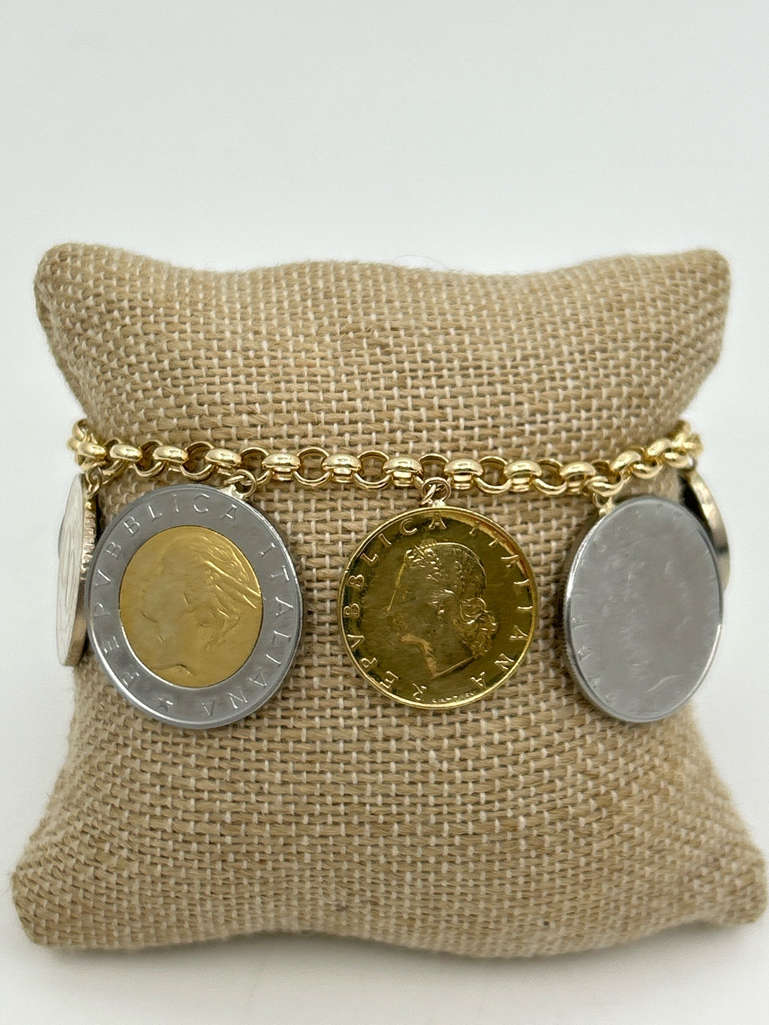 MILOR Gold and Silver Coin Bracelet