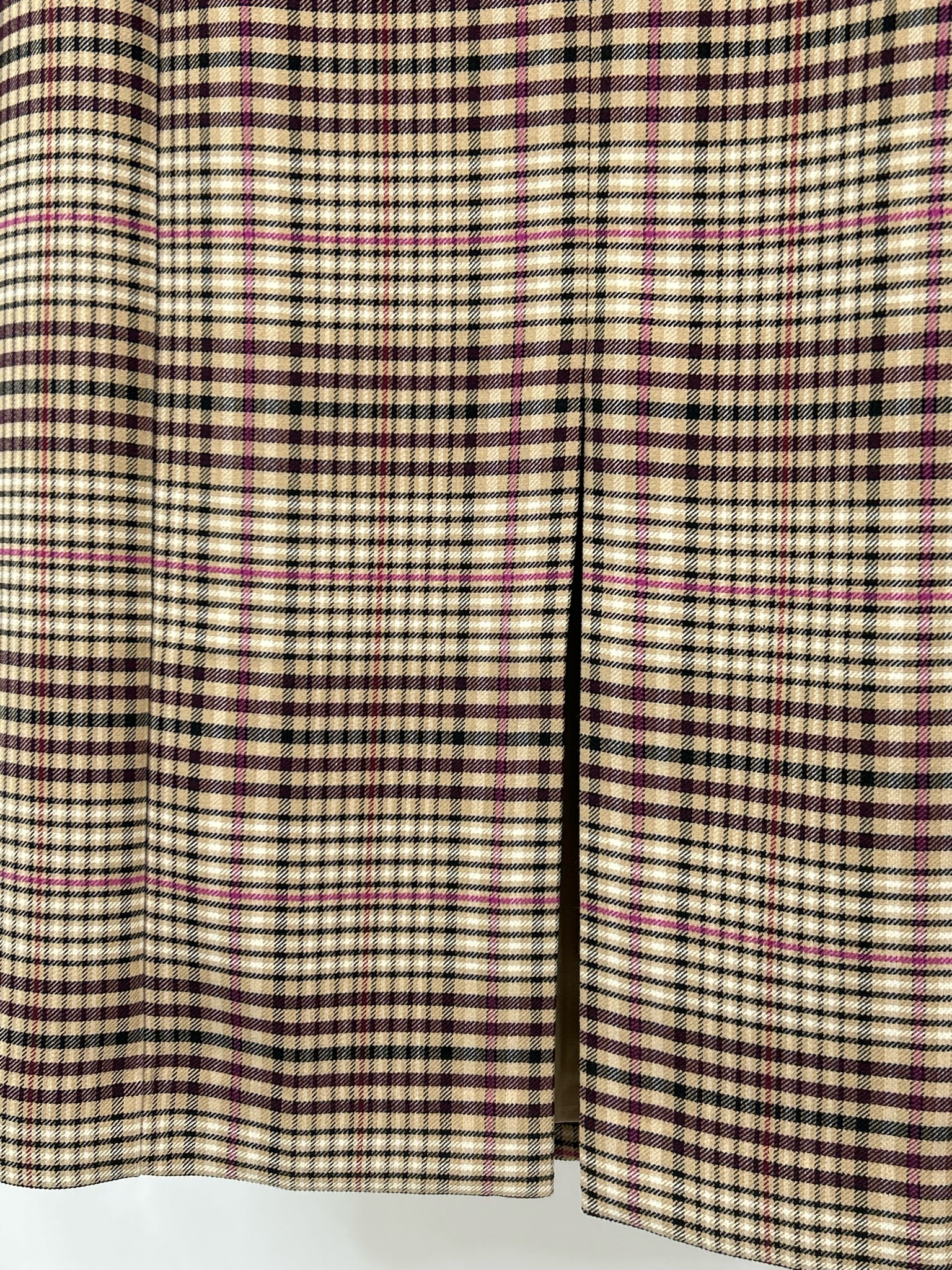 ANN TAYLOR Size 14 Beige Plaid Women Dress