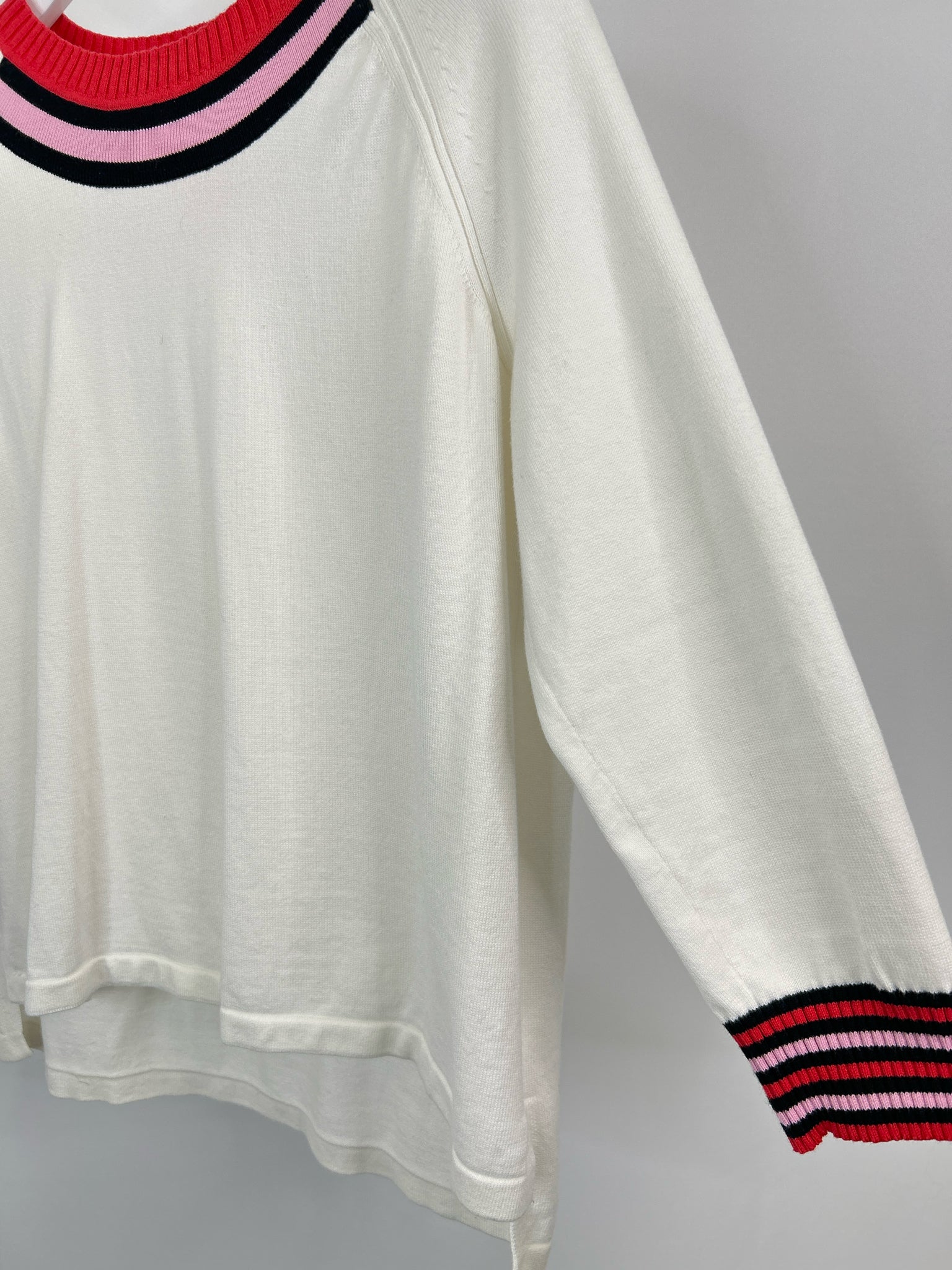 CABI Size L red & white Women Sweater
