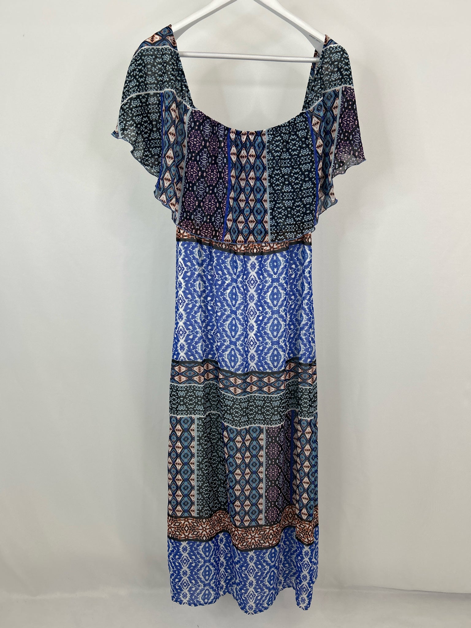 CHICO'S Size 4 blue and black Women Dress