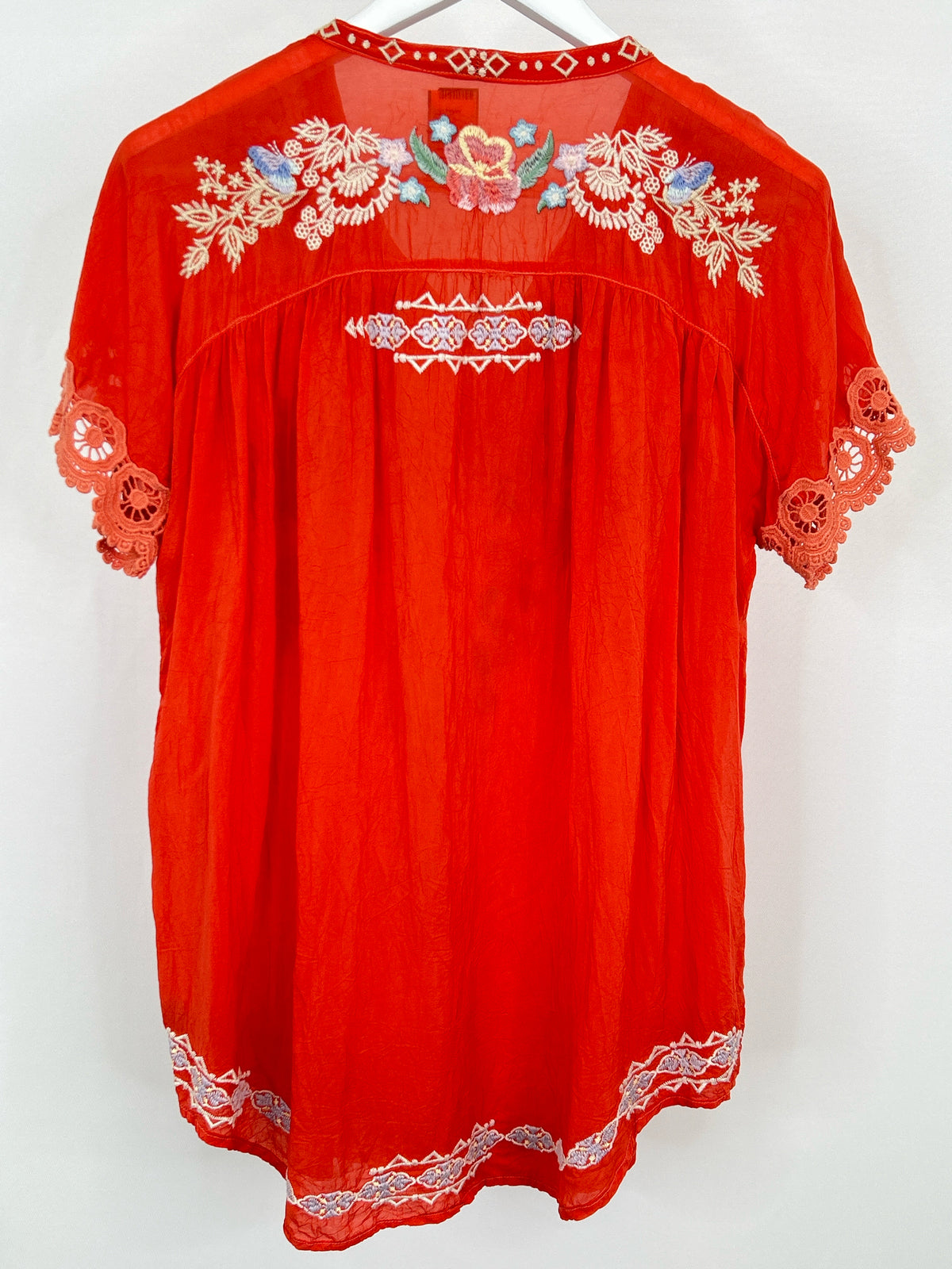 JOHNNY WAS Size L Orange Women Blouse