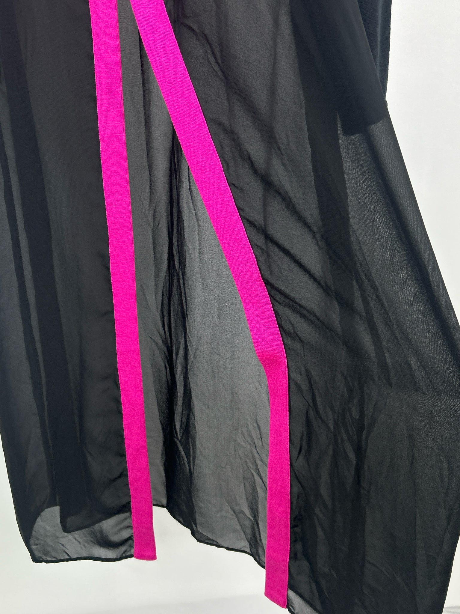 MING WANG Size XL BLACK AND PINK Women Cardigan