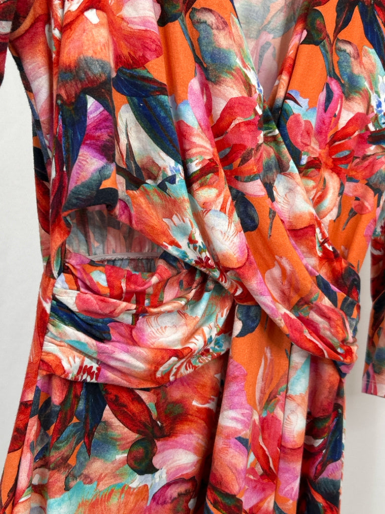 SOFT SURROUNDINGS Size L Orange Print Women's Dress
