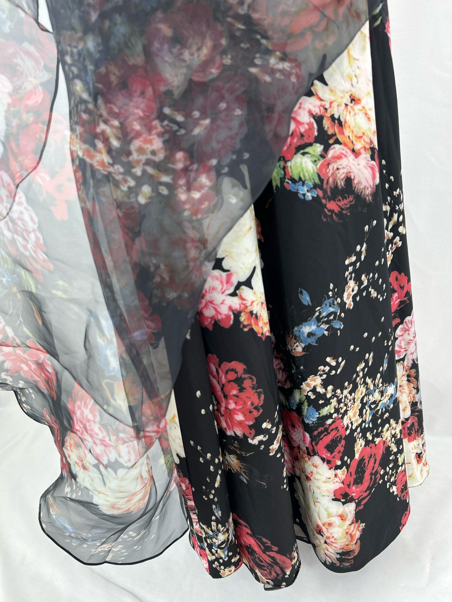 Rene Ruiz Size 6 Black Floral Women's Dress