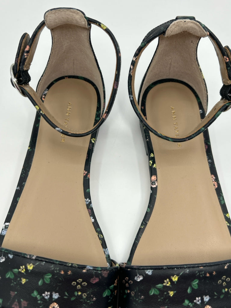 ANN TAYLOR Size 6.5M Black Floral Women's Sandal