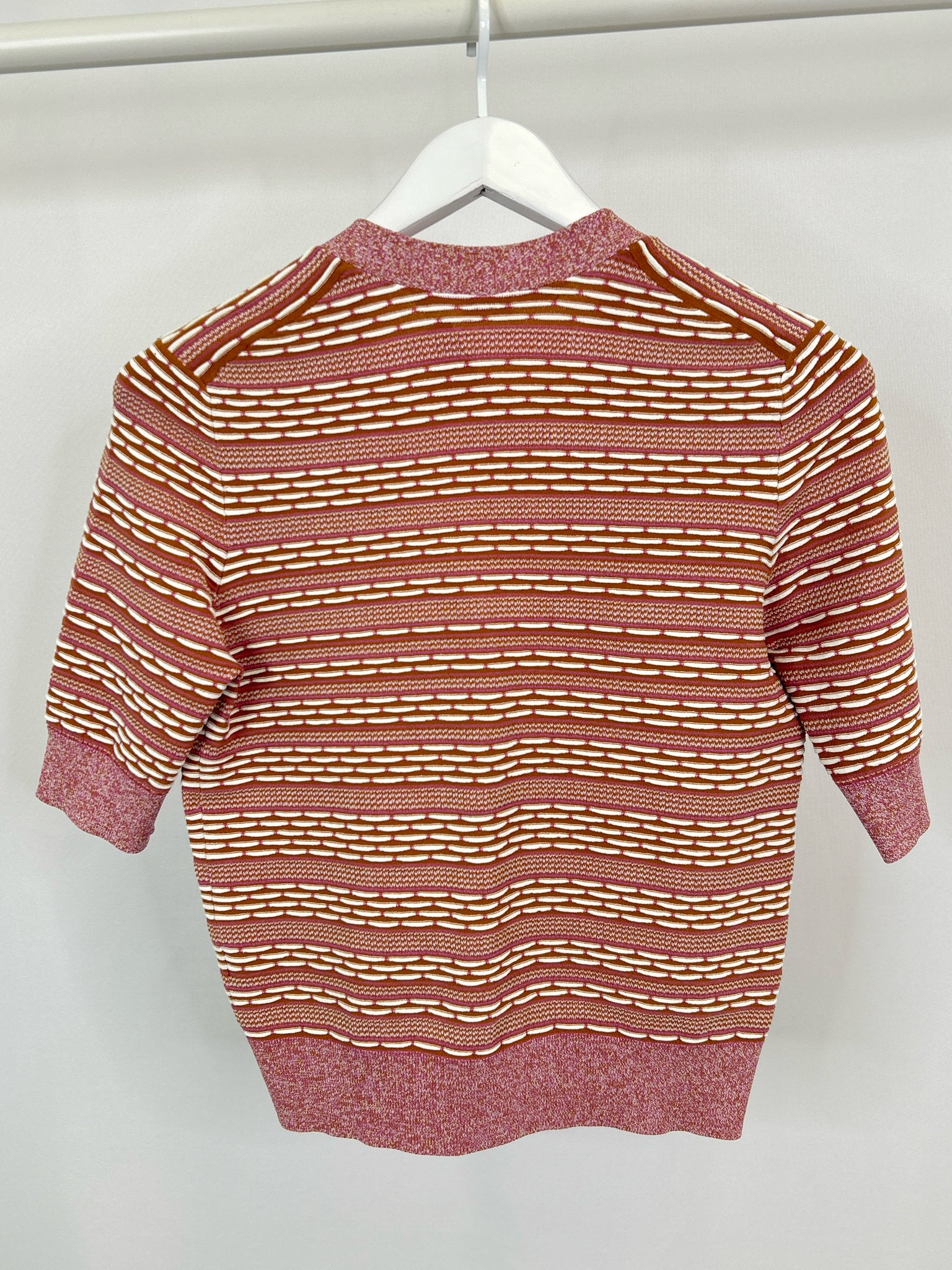 VERONICA BEARD Size S Pink and Brown Women Cardigan