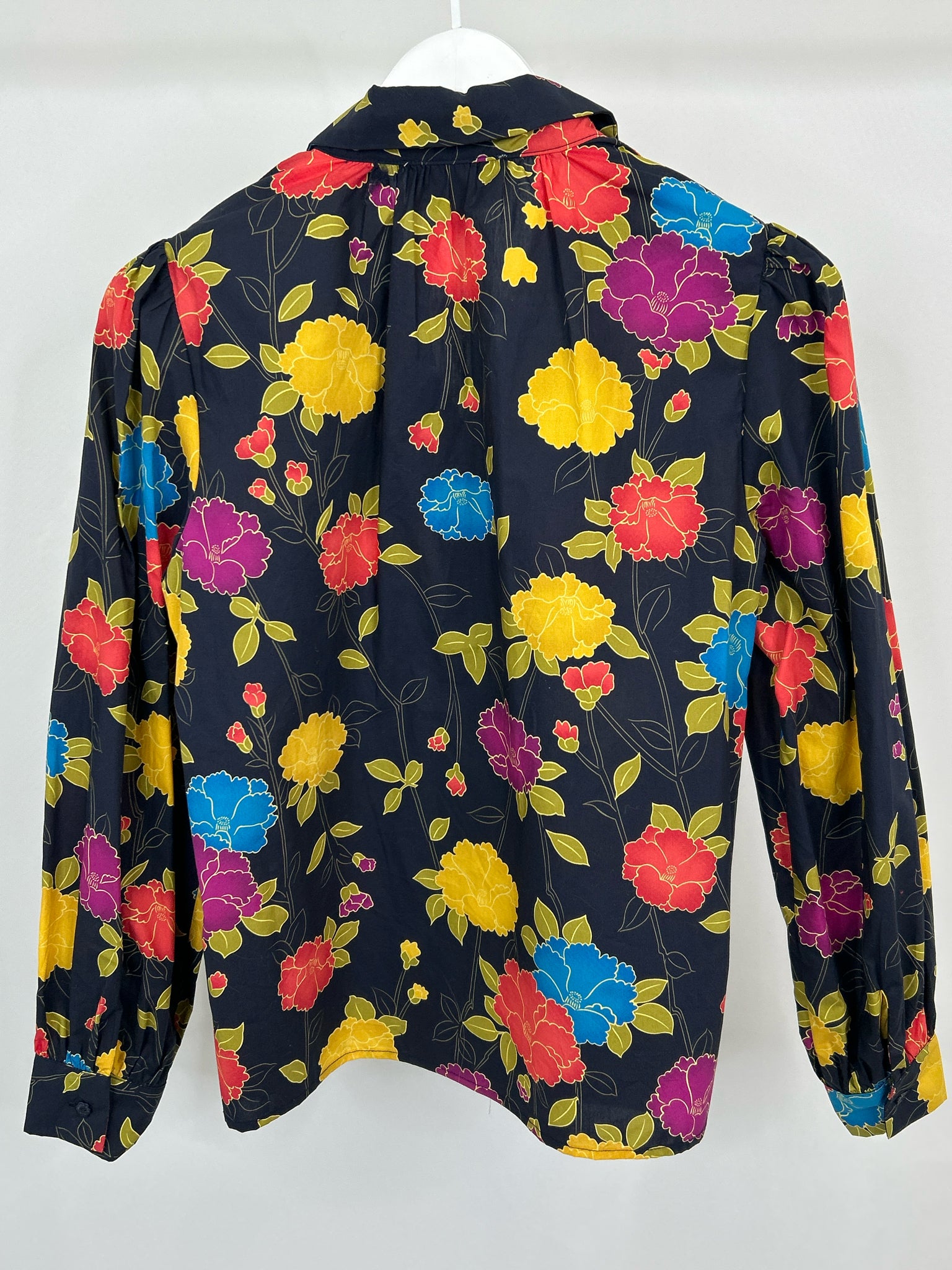 Flora Bea Size S Blue Print Women Shirt