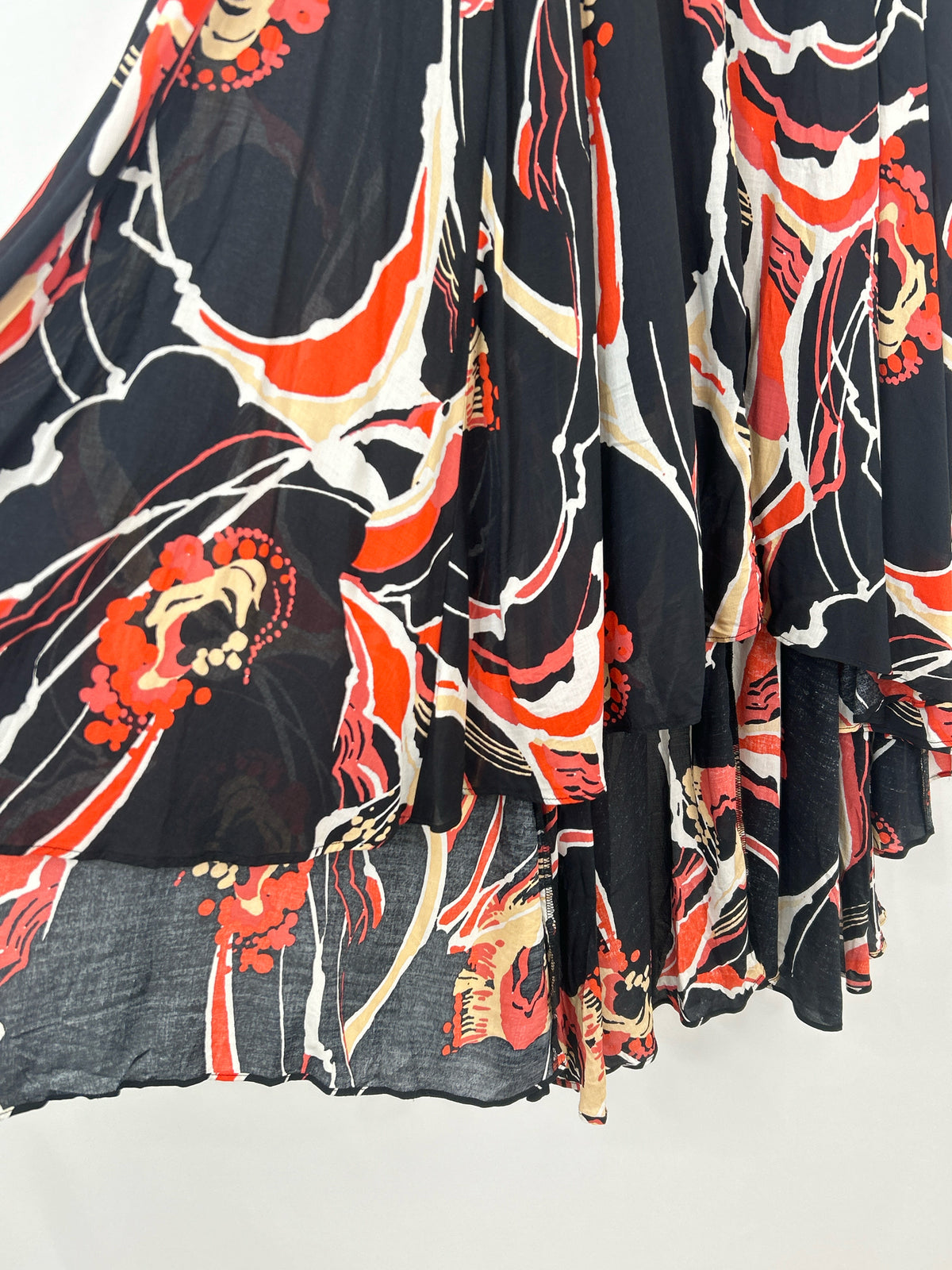 FREE PEOPLE Size 10 Black & Red Women Skirt