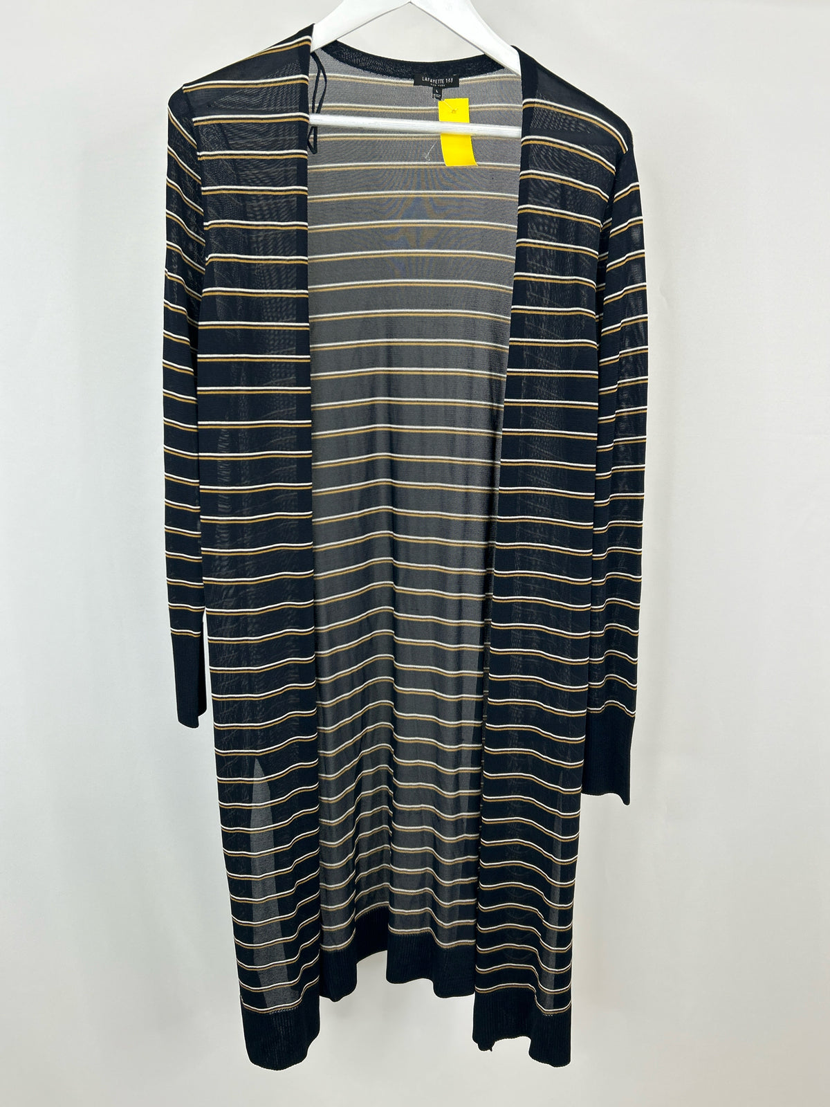 LAFAYETTE 148 Size L NAVY STRIPED Women Cardigan