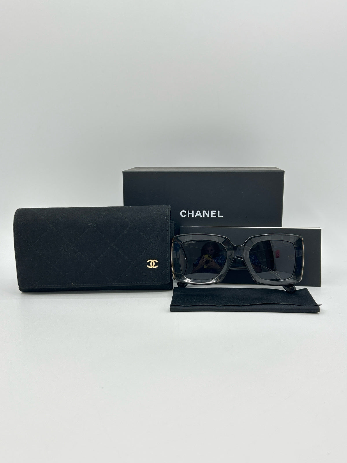 CHANEL Black & Grey Sunglasses