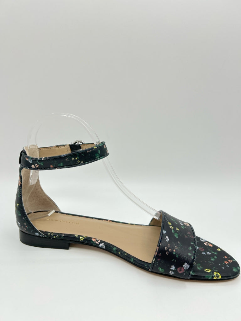 ANN TAYLOR Size 6.5M Black Floral Women's Sandal