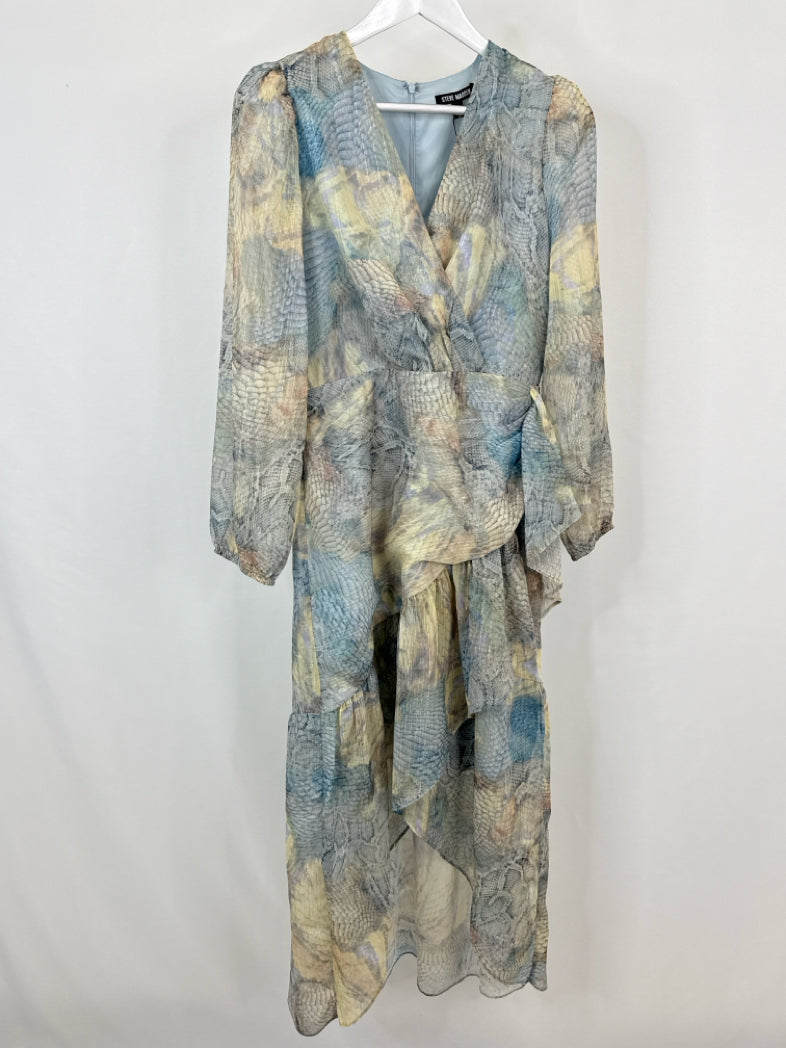 STEVE MADDEN Size 6 BLUE AND YELLOW Women Dress