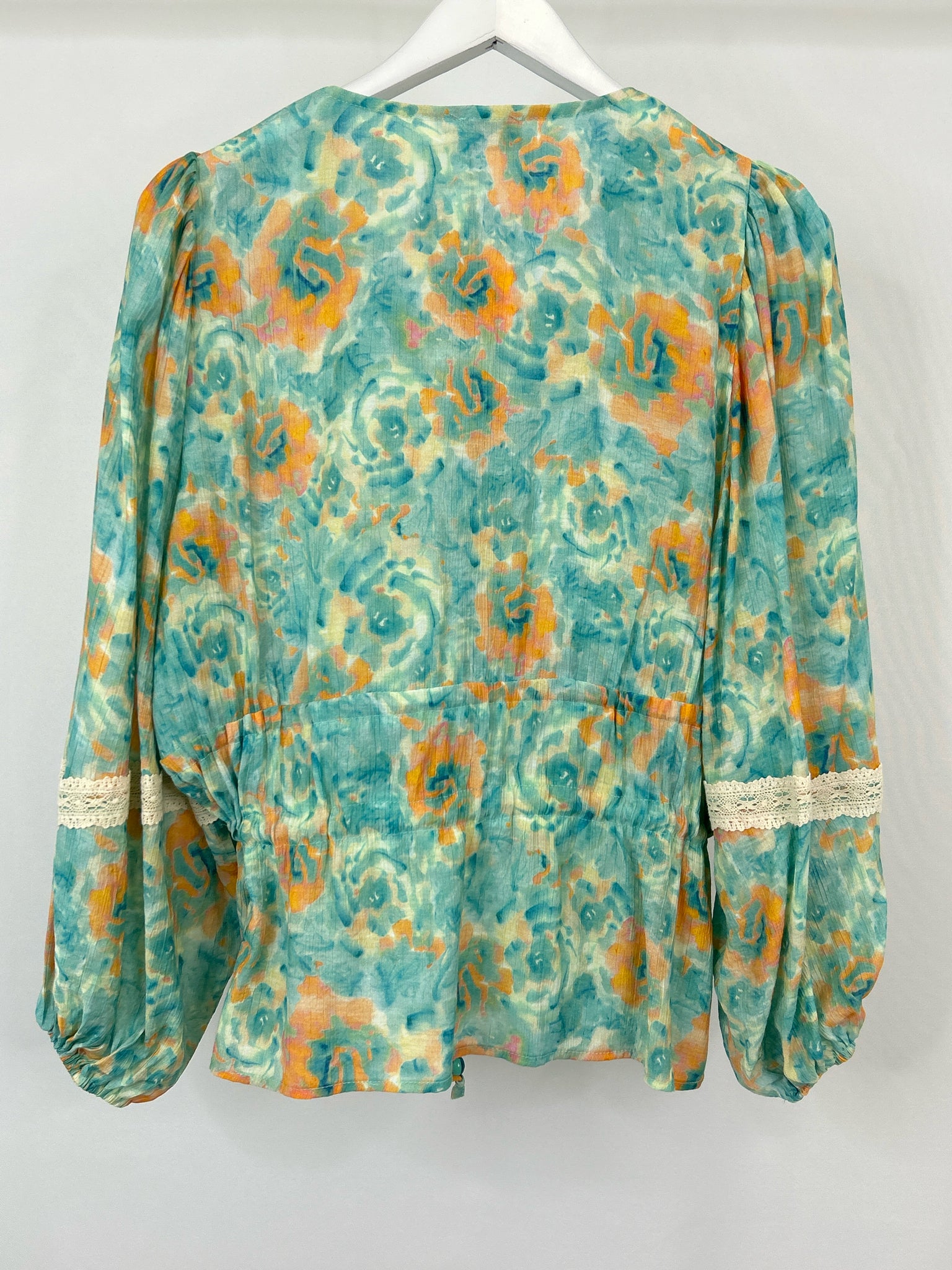 NEKANE NKN NWT Size M/L turquoise print Women Top