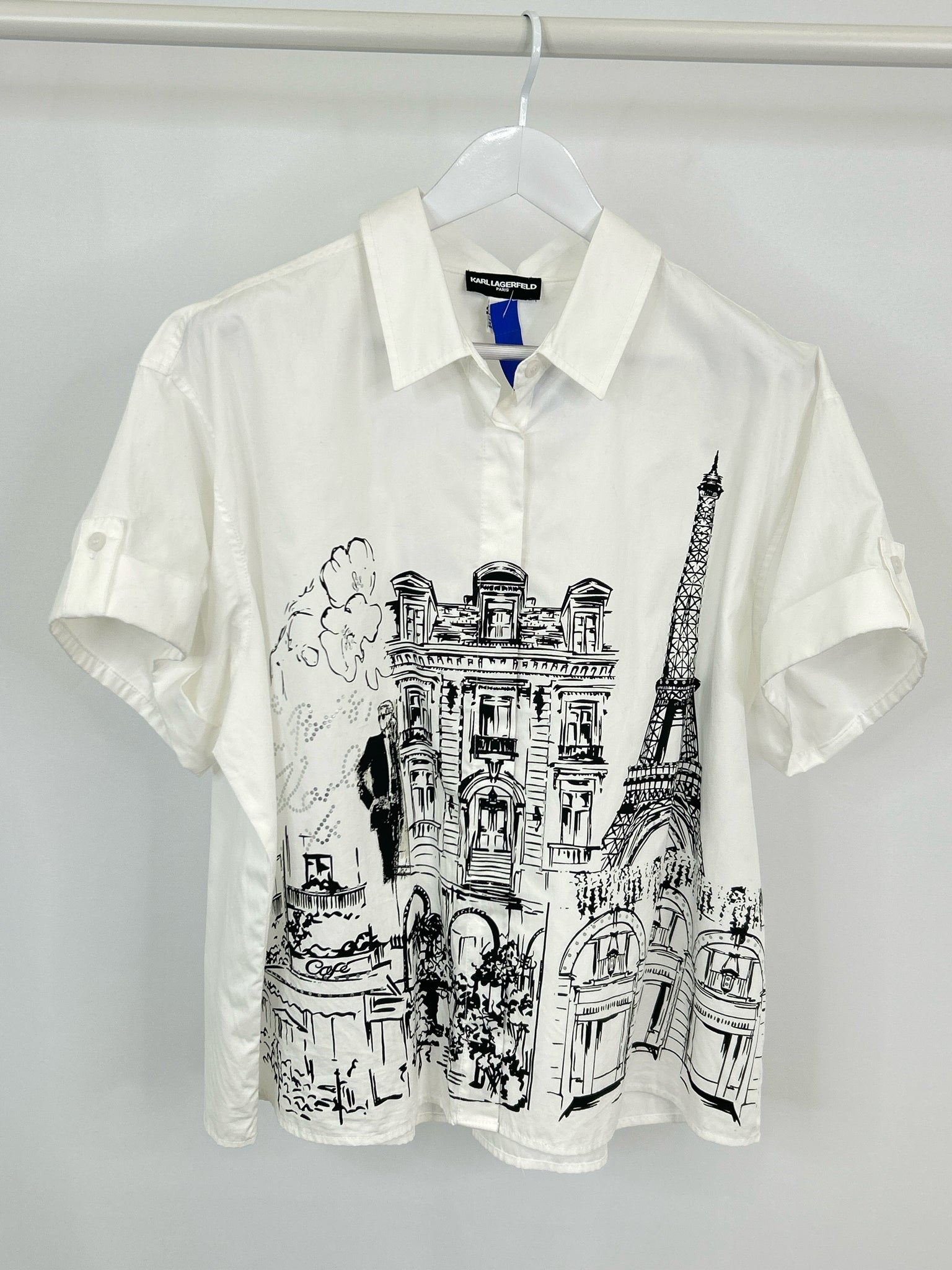KARL LAGERFELD Size 1X White and black Women Shirt