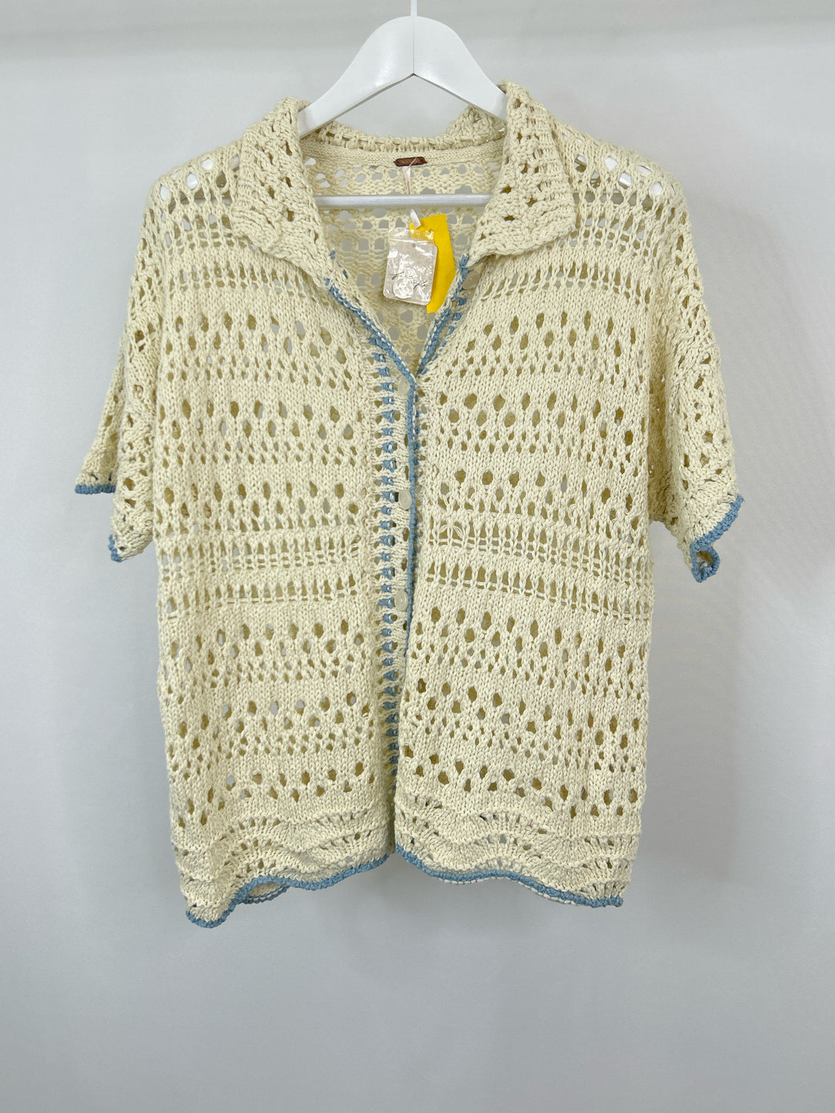 FREE PEOPLE Size L Cream Women Cardigan