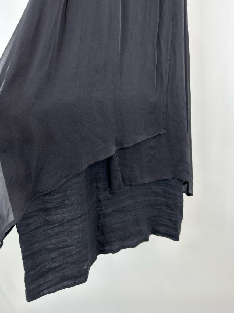 120% LINO Size L Navy Women's Dress