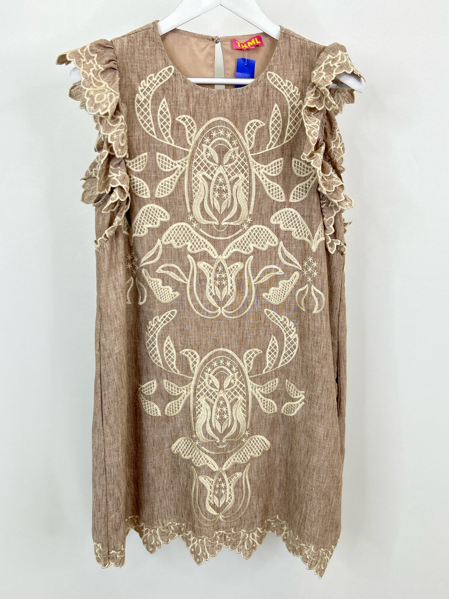 THML Size M Light Brown Women Dress