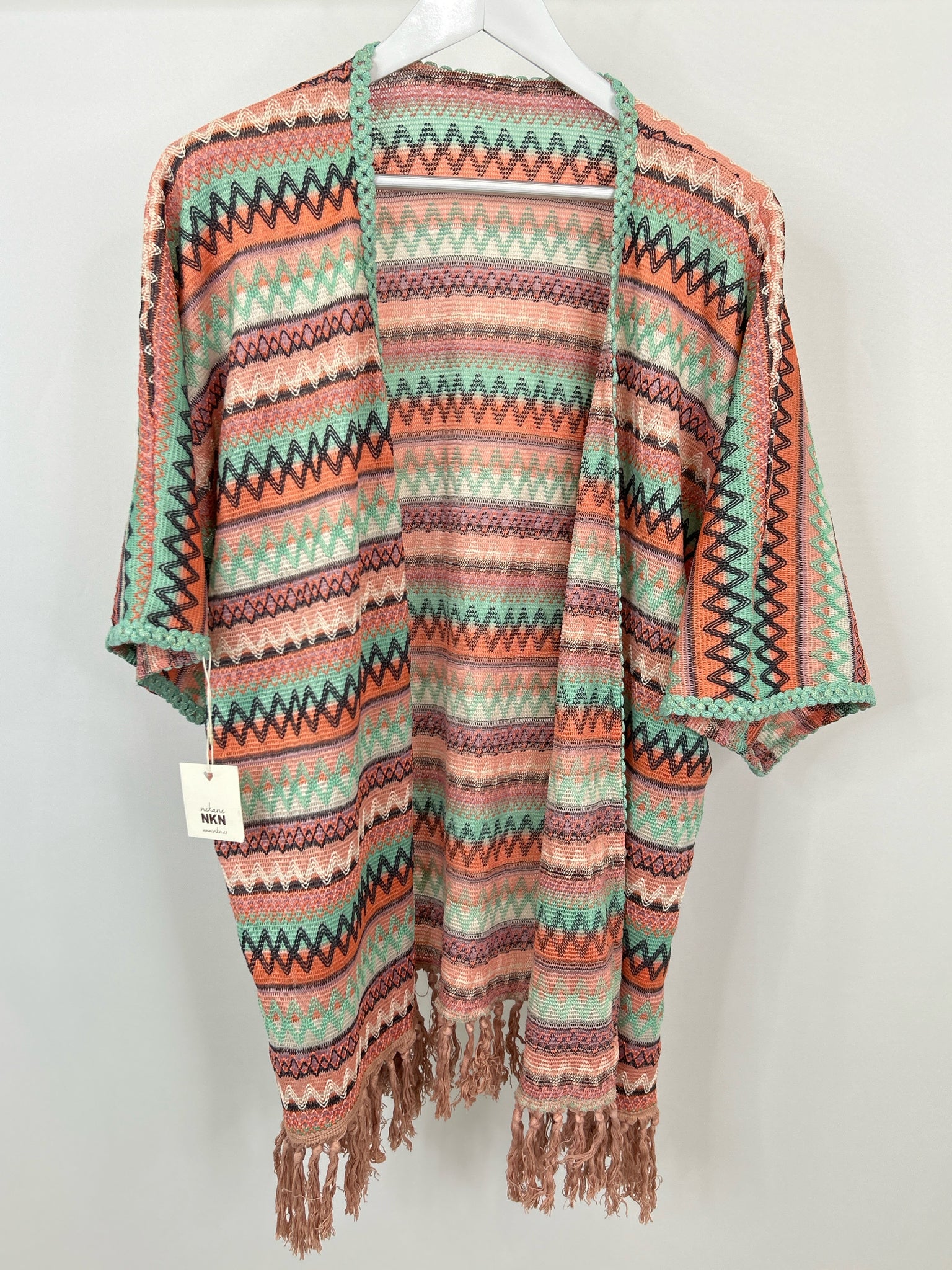 NEKANE NKN Size S Coral Print Women Kimono