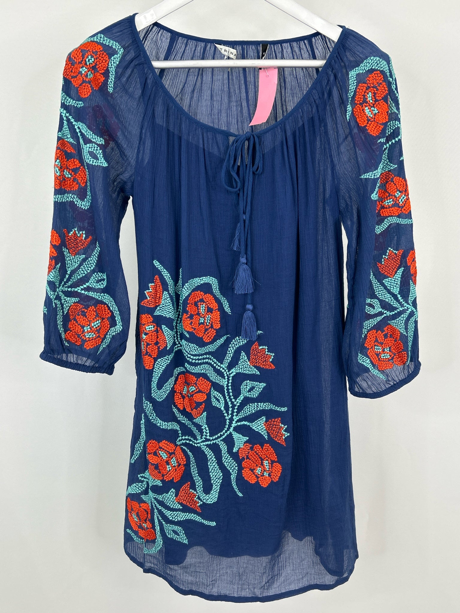 TRINA TURK Size 4 Blue floral Women Dress