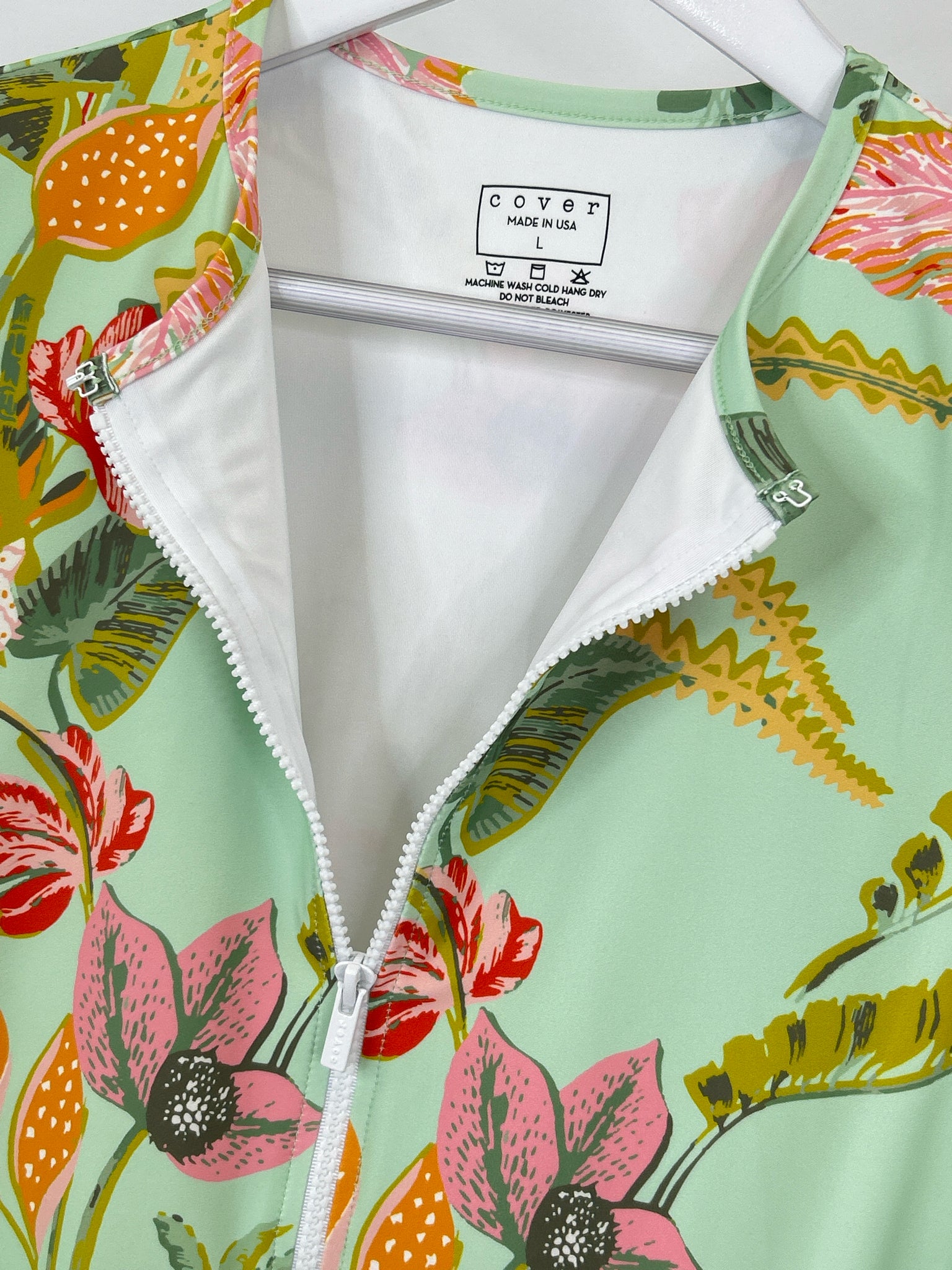 SPARTINA 449 Size L Green Print Women Bathing Suit NWT