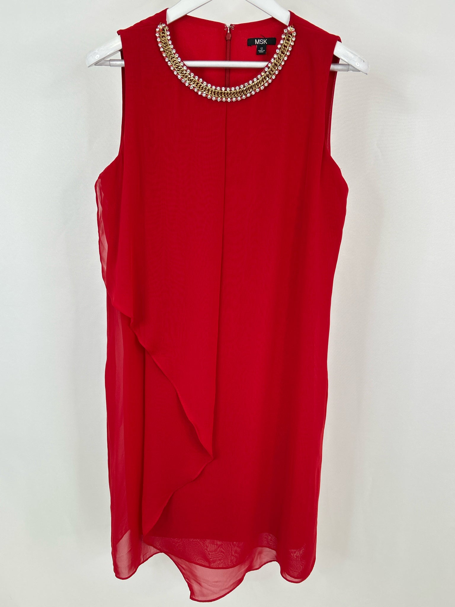 MSK Size 12 Red Women Dress NWT