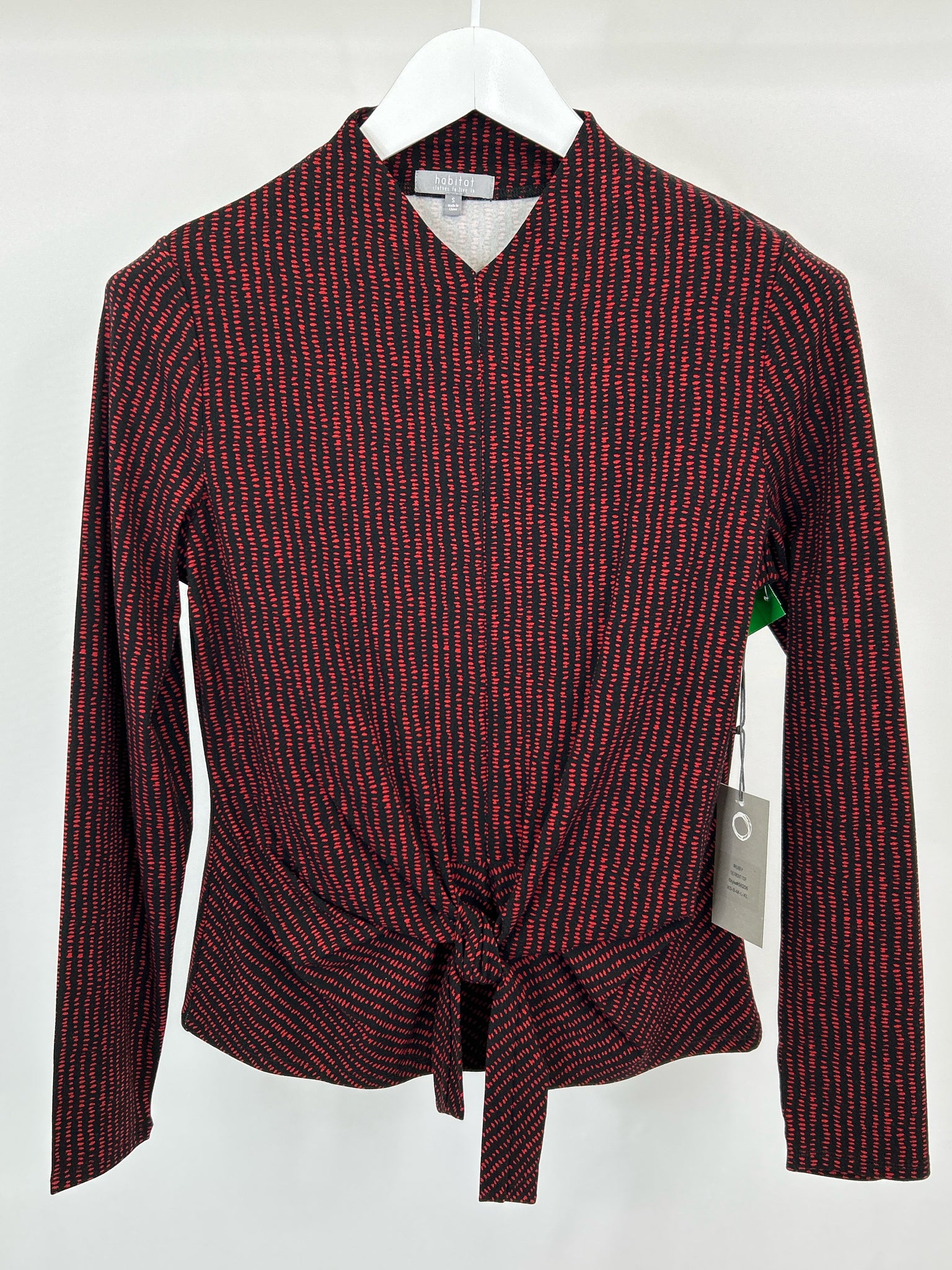 HABITAT Size S Red and Black Women Top NWT