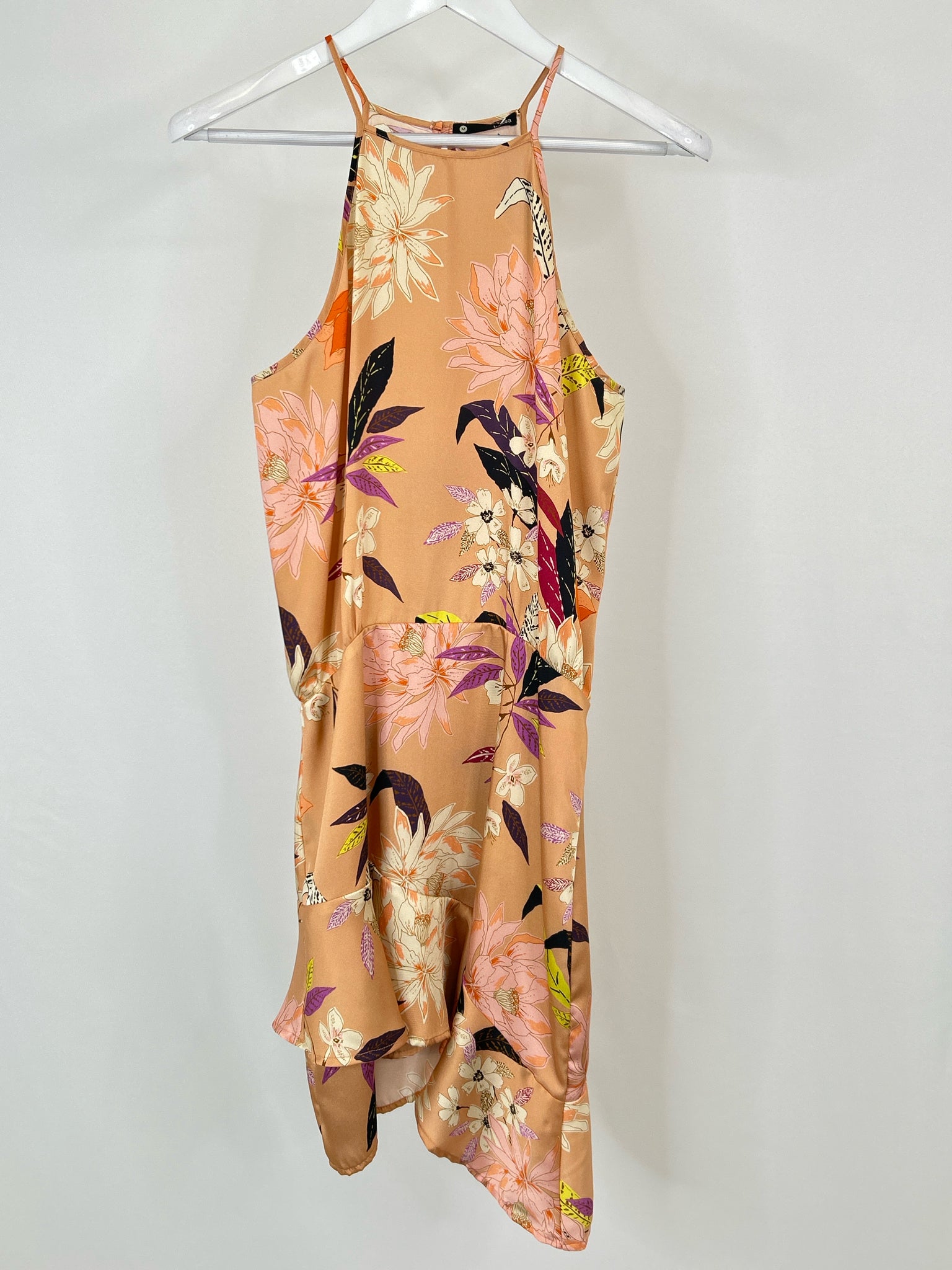 KRISA Size M Peach Print Women Dress