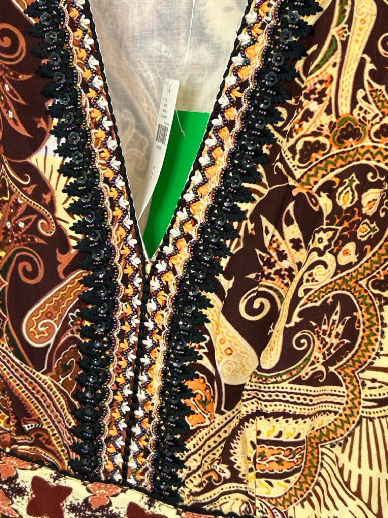 BHANUNI BY JYOTI NWT Women Size 2 Brown Print Dress NWT