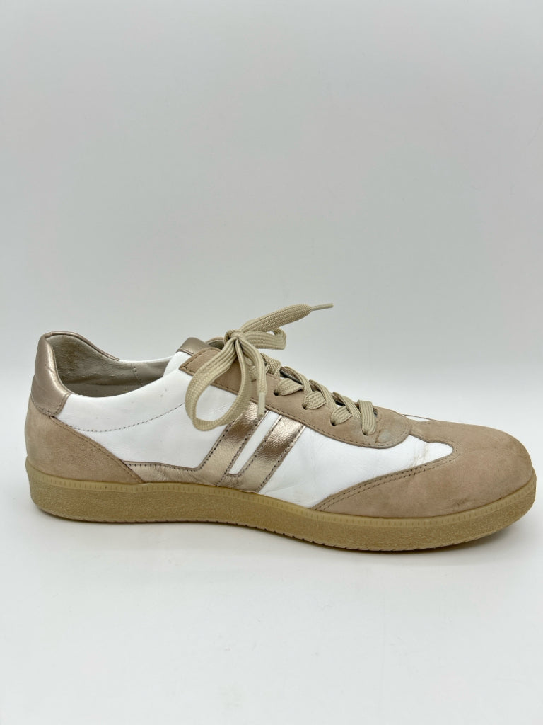GABOR Size 10.5 BEIGE AND WHITE Women's Sneakers