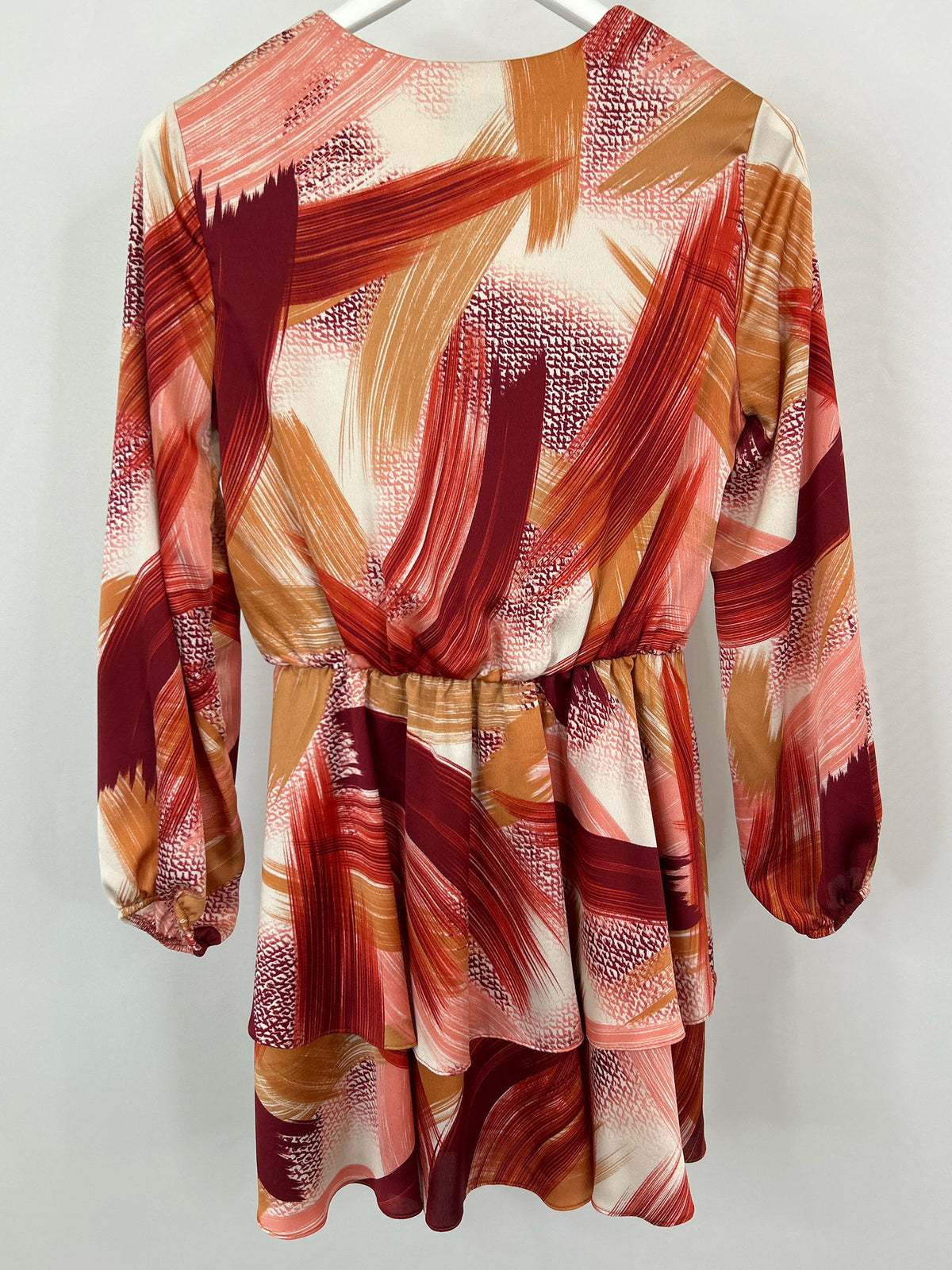 ADRIENNE Size S Burgundy Print Women Dress