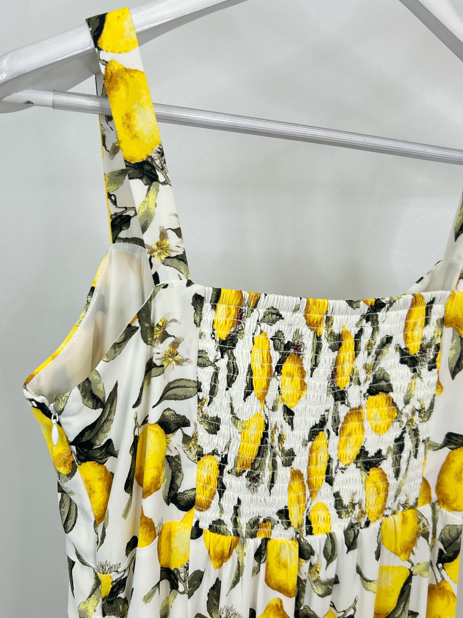 White House Black Market Size 12 white & yellow Women Dress