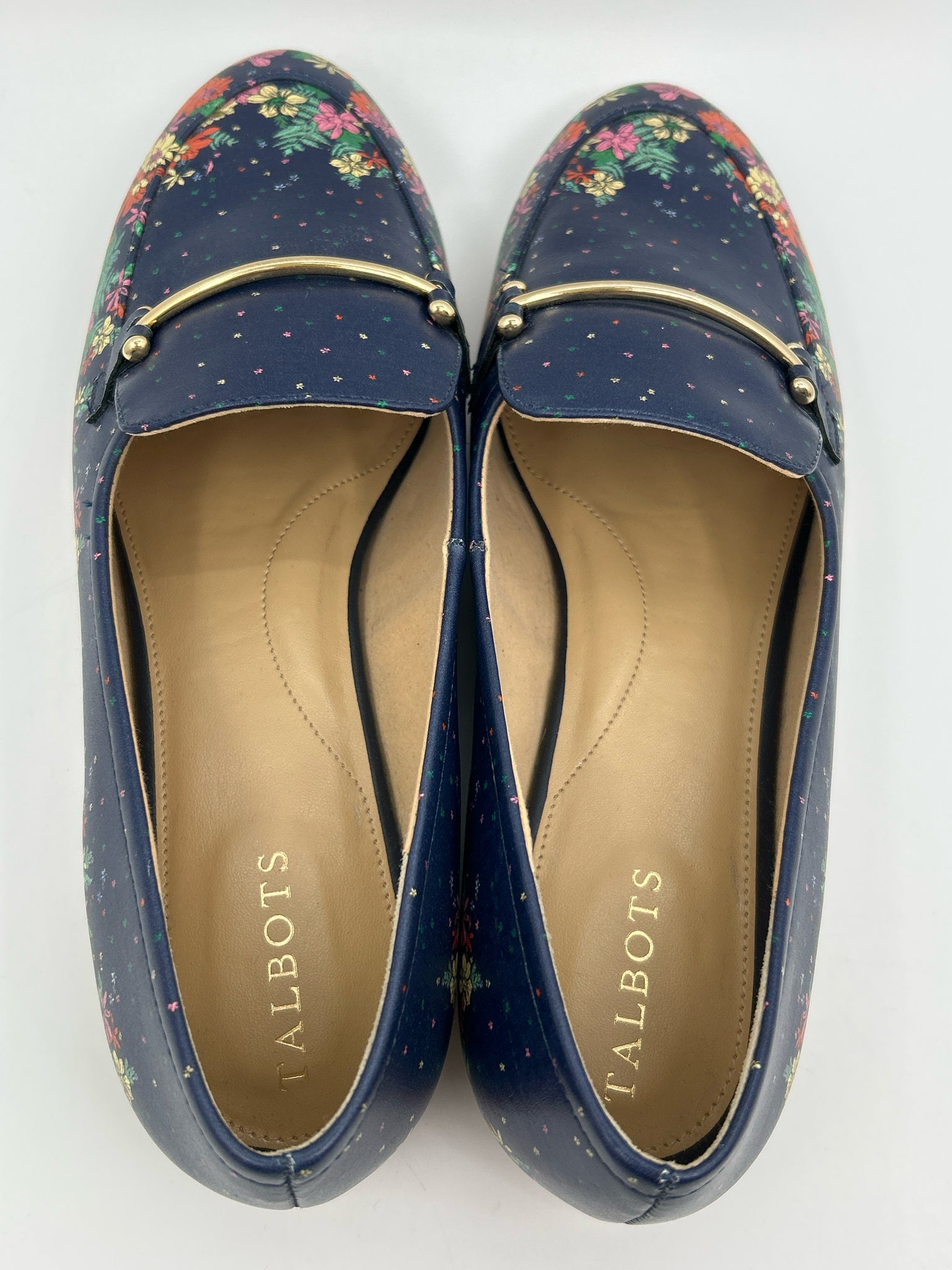 TALBOTS NWOB Size 10M NAVY FLORAL Women Loafer