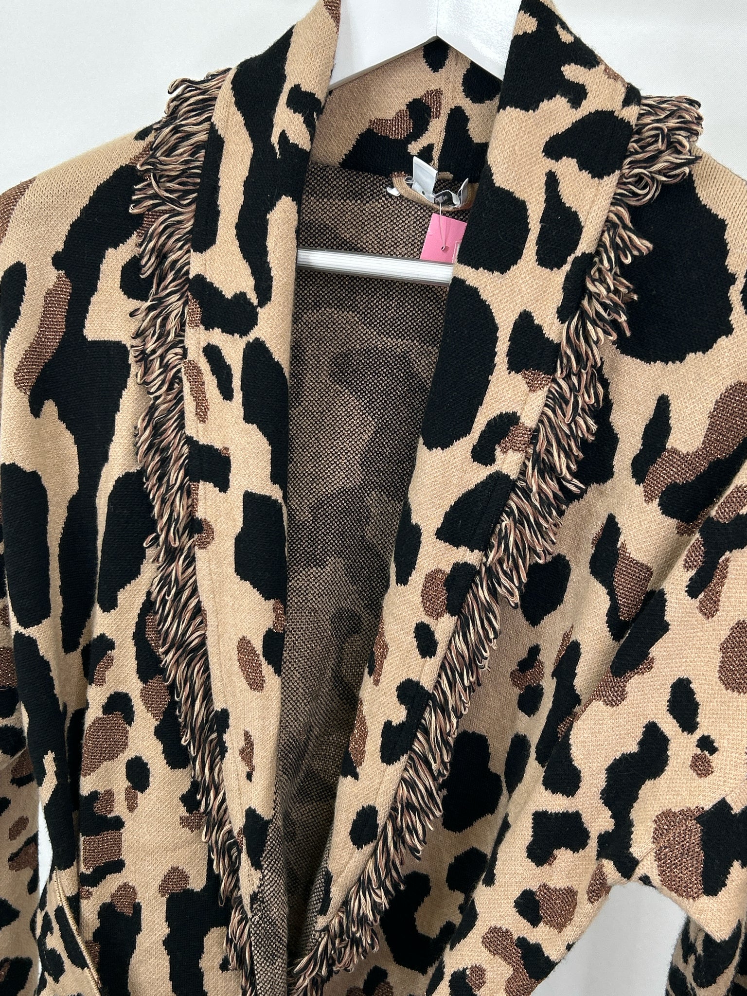 CHICO'S Size L BEIGE AND BLACK Women Cardigan