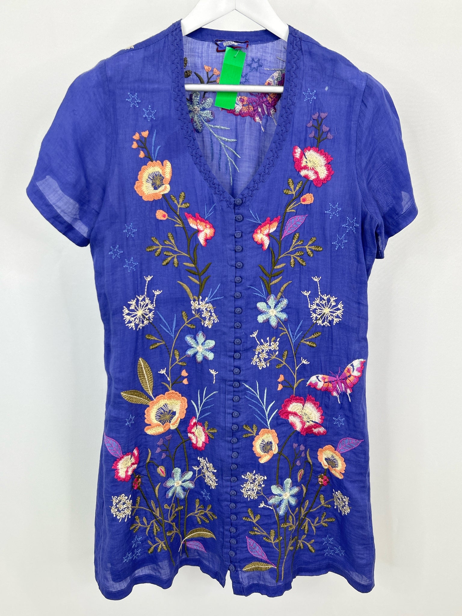 JOHNNY WAS Size S Blue Purple Women Tunic