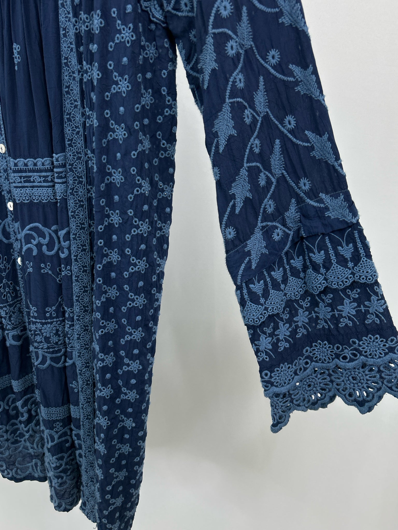 JOHNNY WAS Size L Navy Women Dress