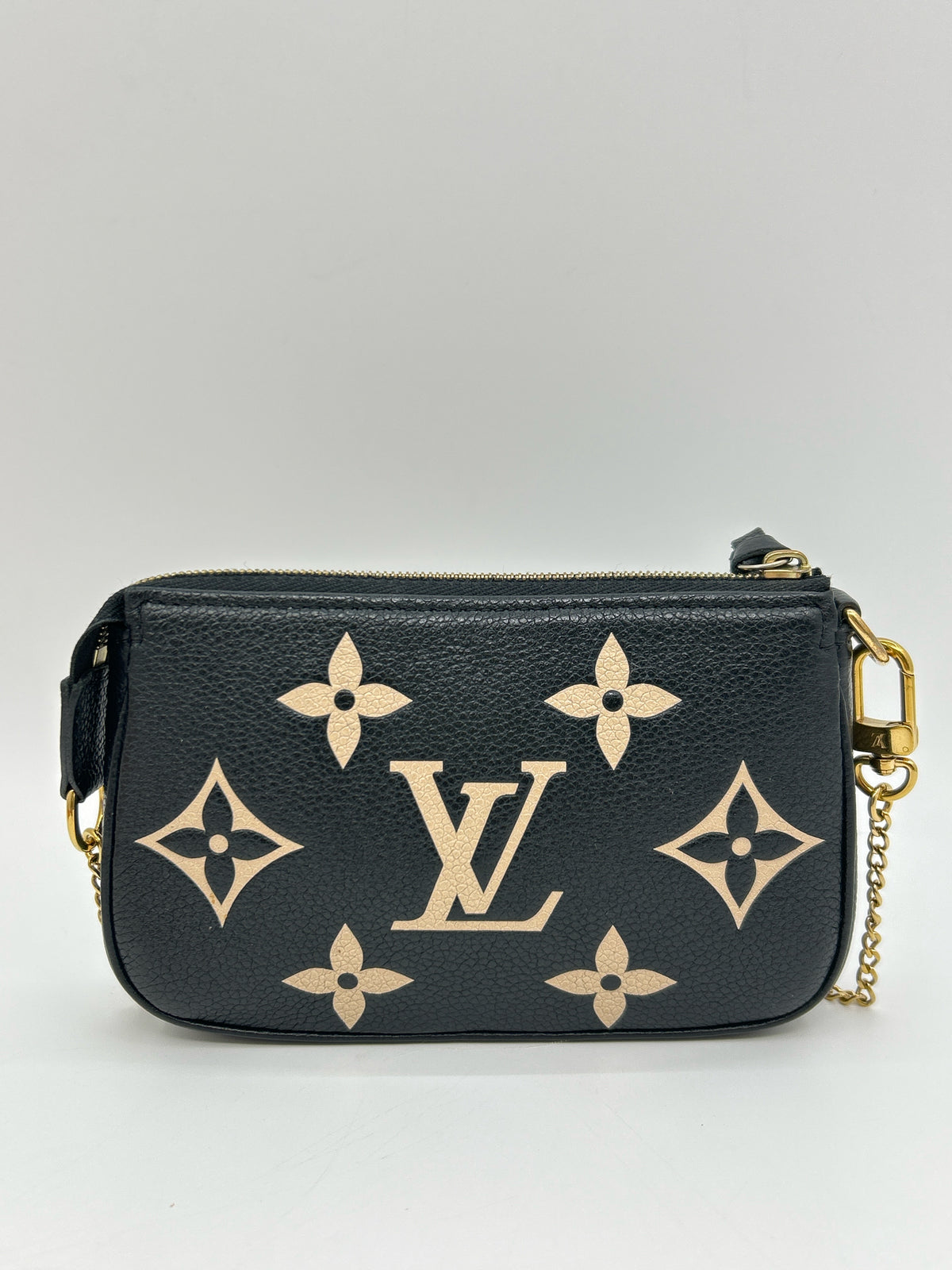 LOUIS VUITTON Black and Cream Women Mini Purse