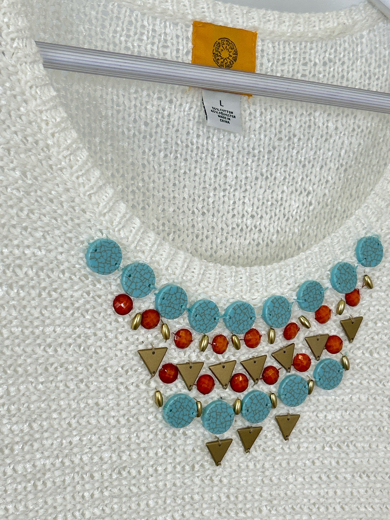 RUBY RD. Size L White Women Sweater