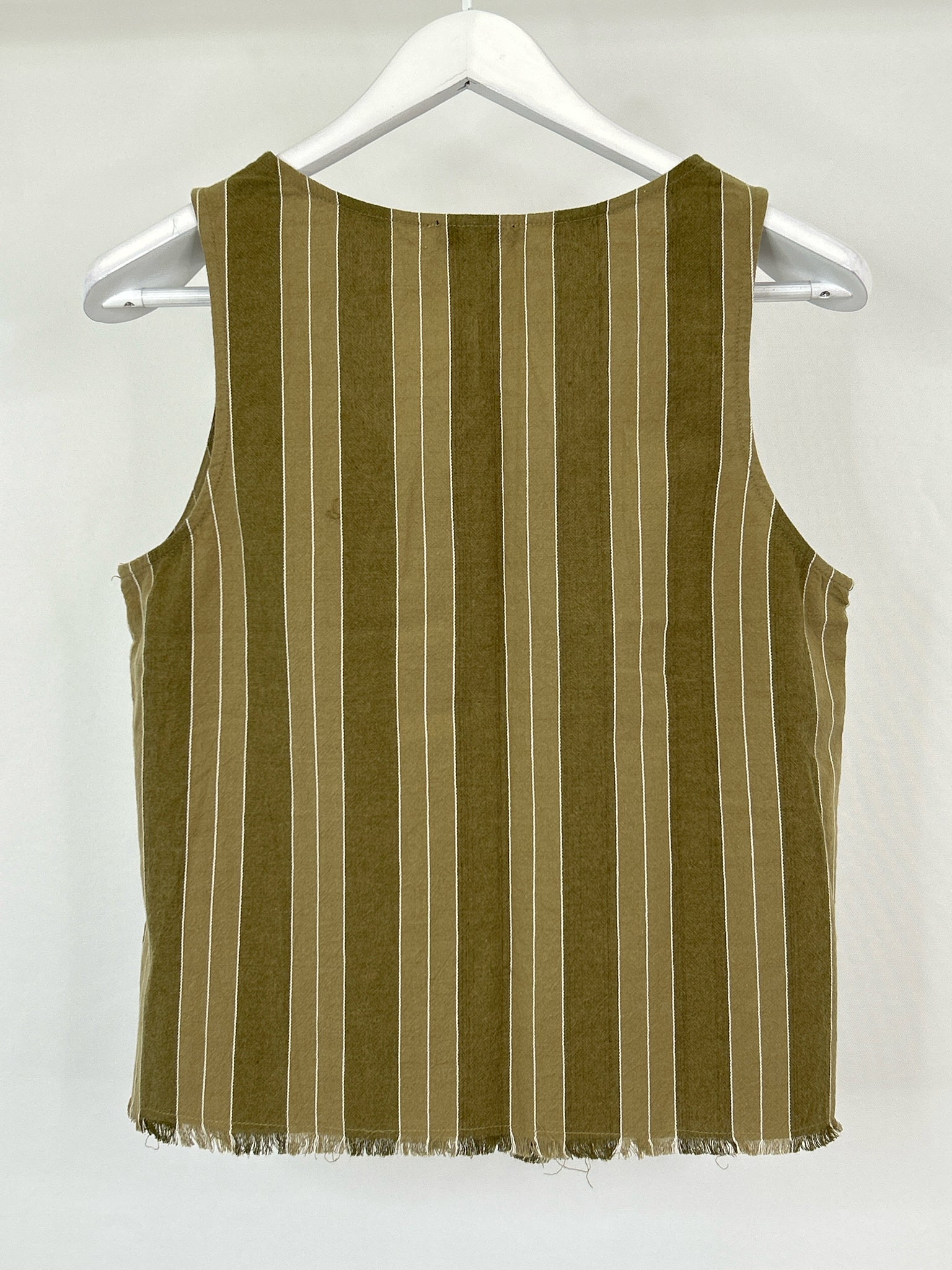 DREW Size S Olive Striped Women Top