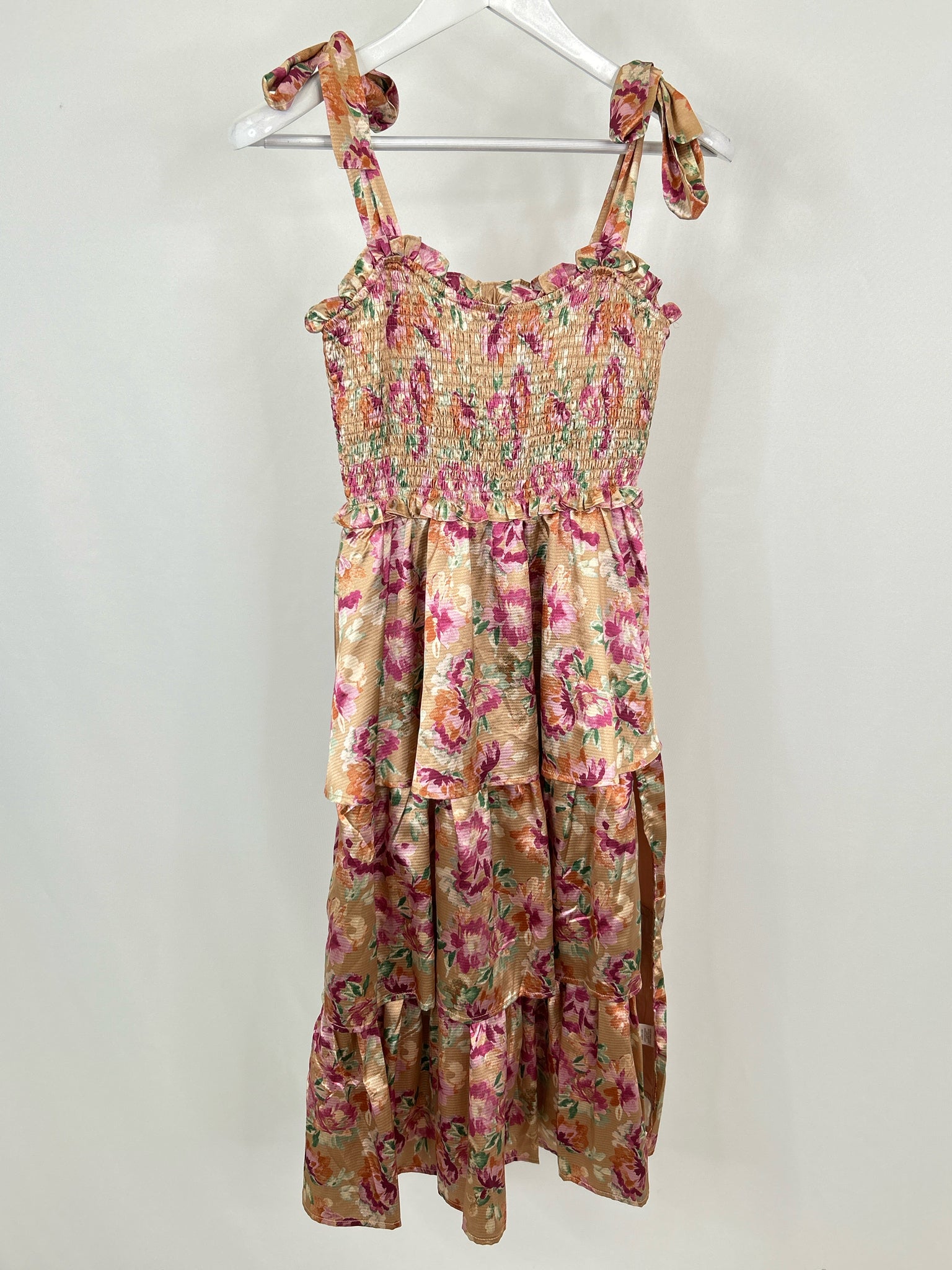 FORE Size M Bronze Floral Women Dress